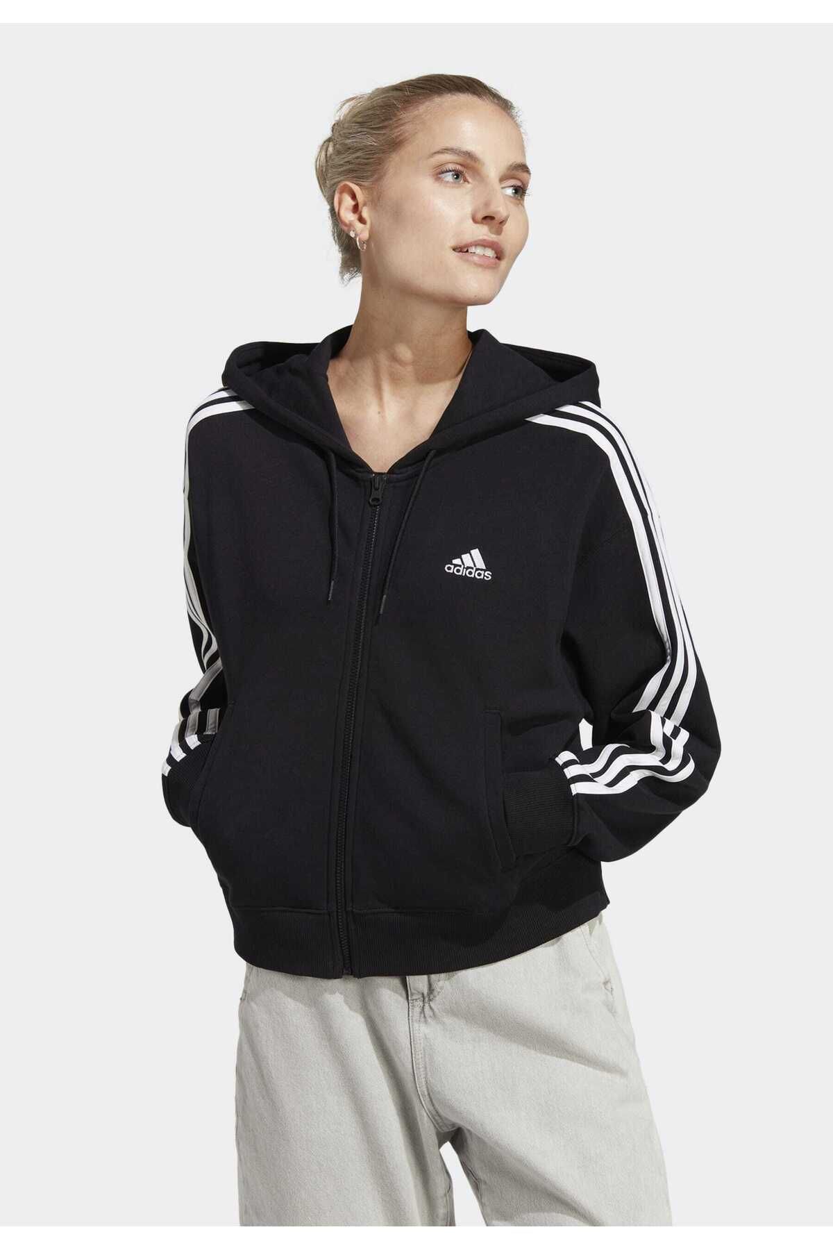 adidas-Essentials 3-Stripe French Terry Bomber - Hoodie, Full-Zip Top 8