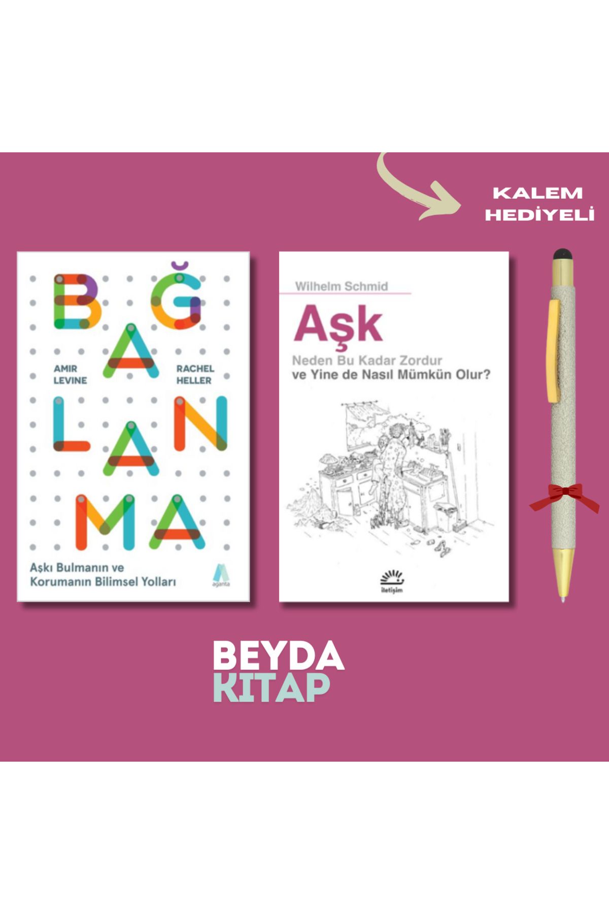 İletişim Yayınları Bağlanma ve Aşk Kitap Seti (2 Kitap) Bağlanma, Aganta Kitap, Kalem Hediyeli