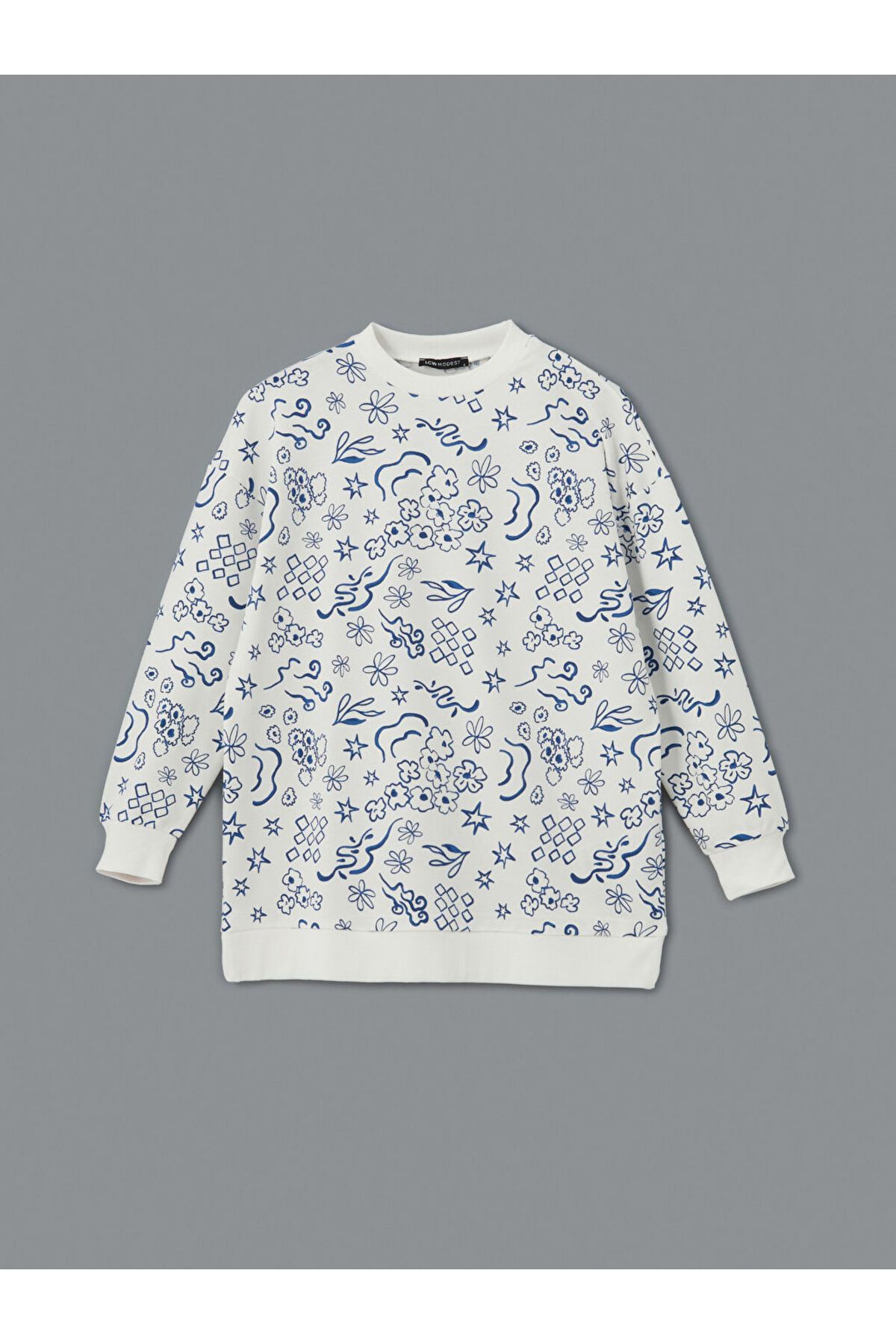 LC Waikiki-Tunica hanorac oversize pentru femei LCW Modest Patterned 1