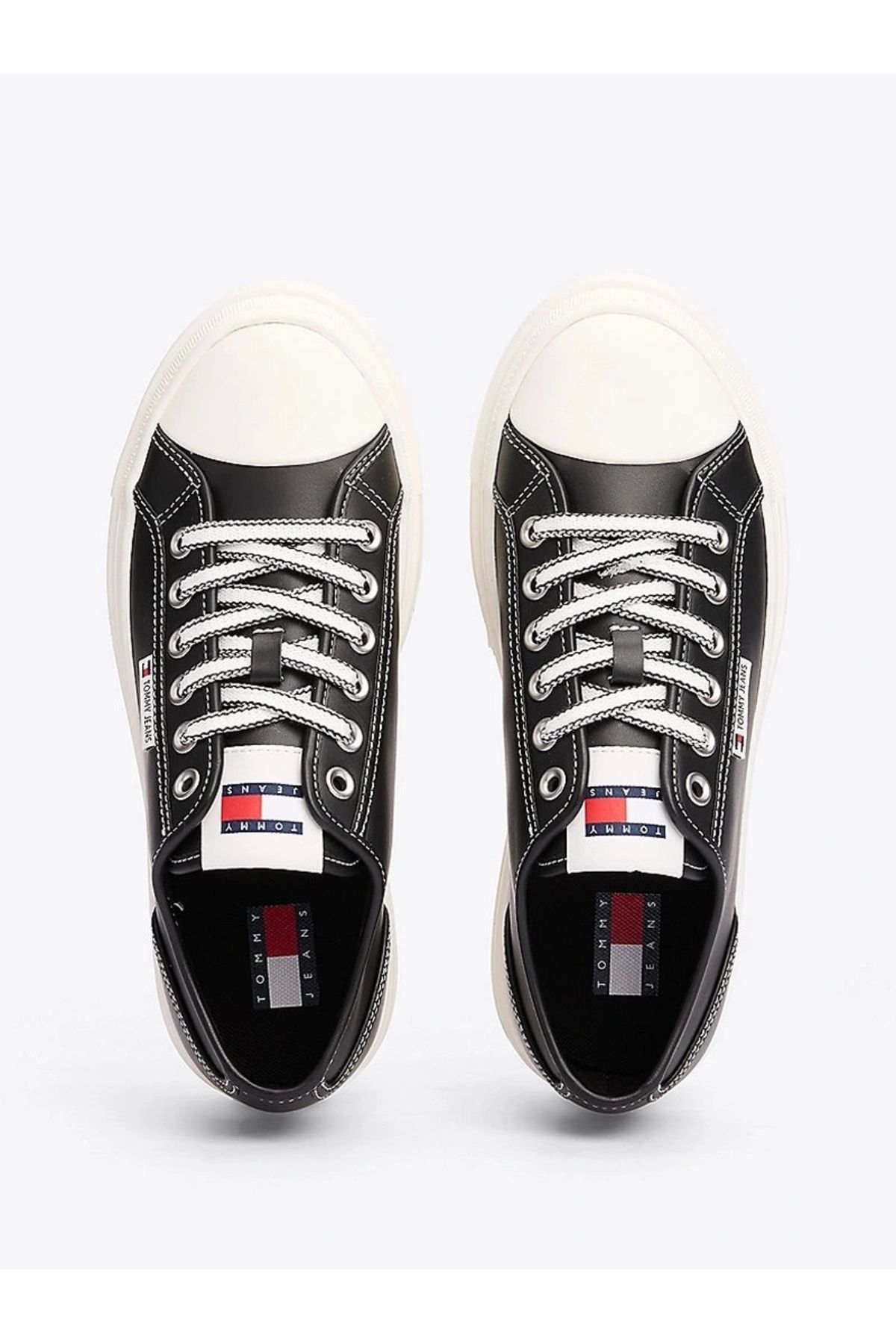 Tommy Hilfiger-Damen-Sneaker zum Schnüren, Markenlogo, Sportstil, Schwarz, EN0EN02714-BDS 8