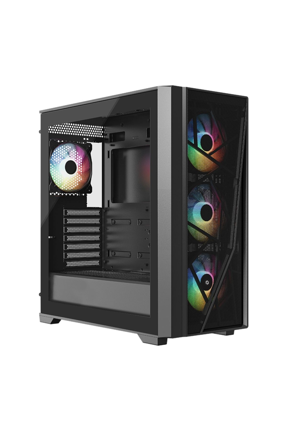 FRISBY FC-9540G 750W 80+ Bronze 4x120mm RGB Fan Temperli Cam Mesh USB 3.0 ATX Mid-Tower Siyah Gaming