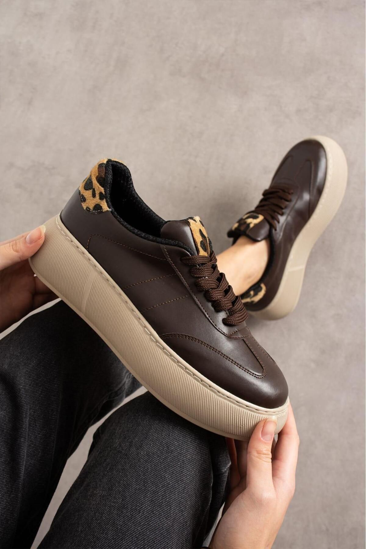 BeBeQ Store-Heets Brown Skin Women's Sneakers 3