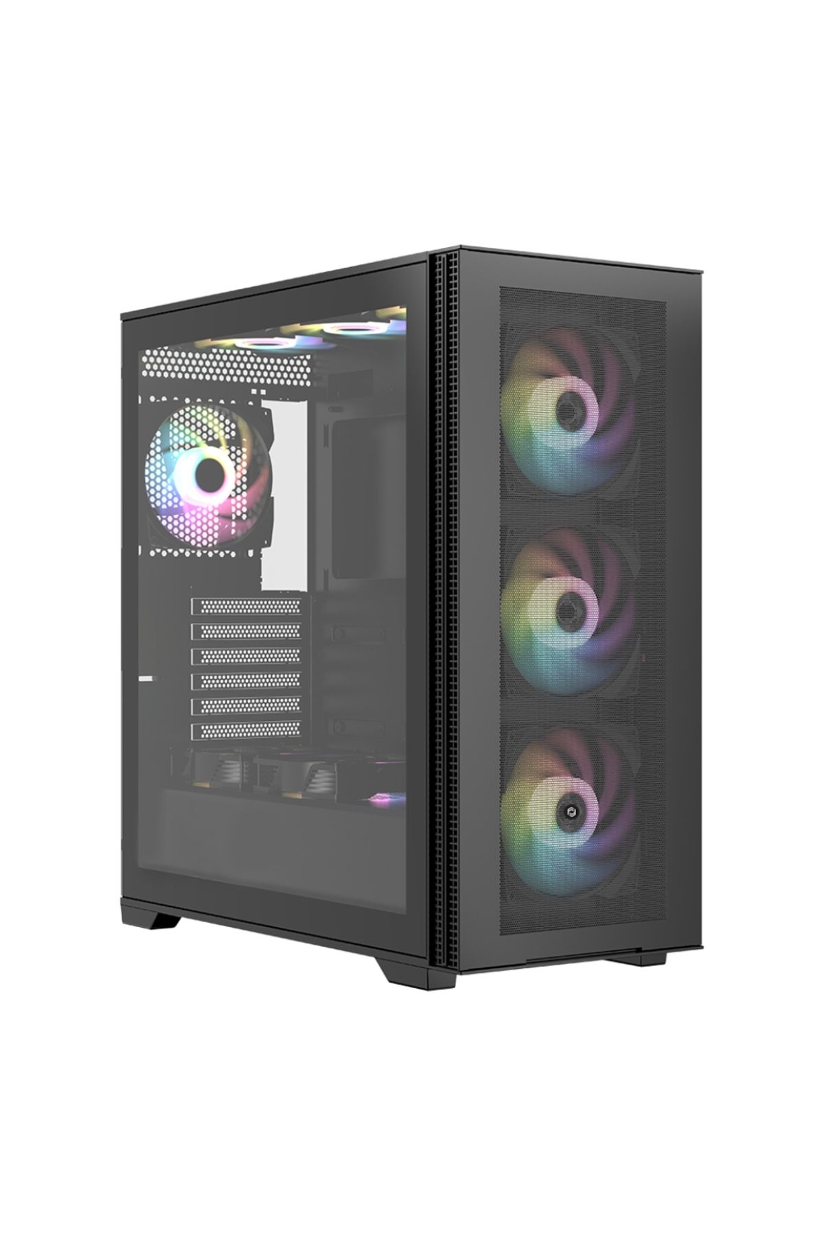 FRISBY FC-9535G 650W 80+ 4x120mm RGB Fan Temperli Cam Mesh USB 3.0 ATX Mid-Tower Siyah Gaming (Oyunc