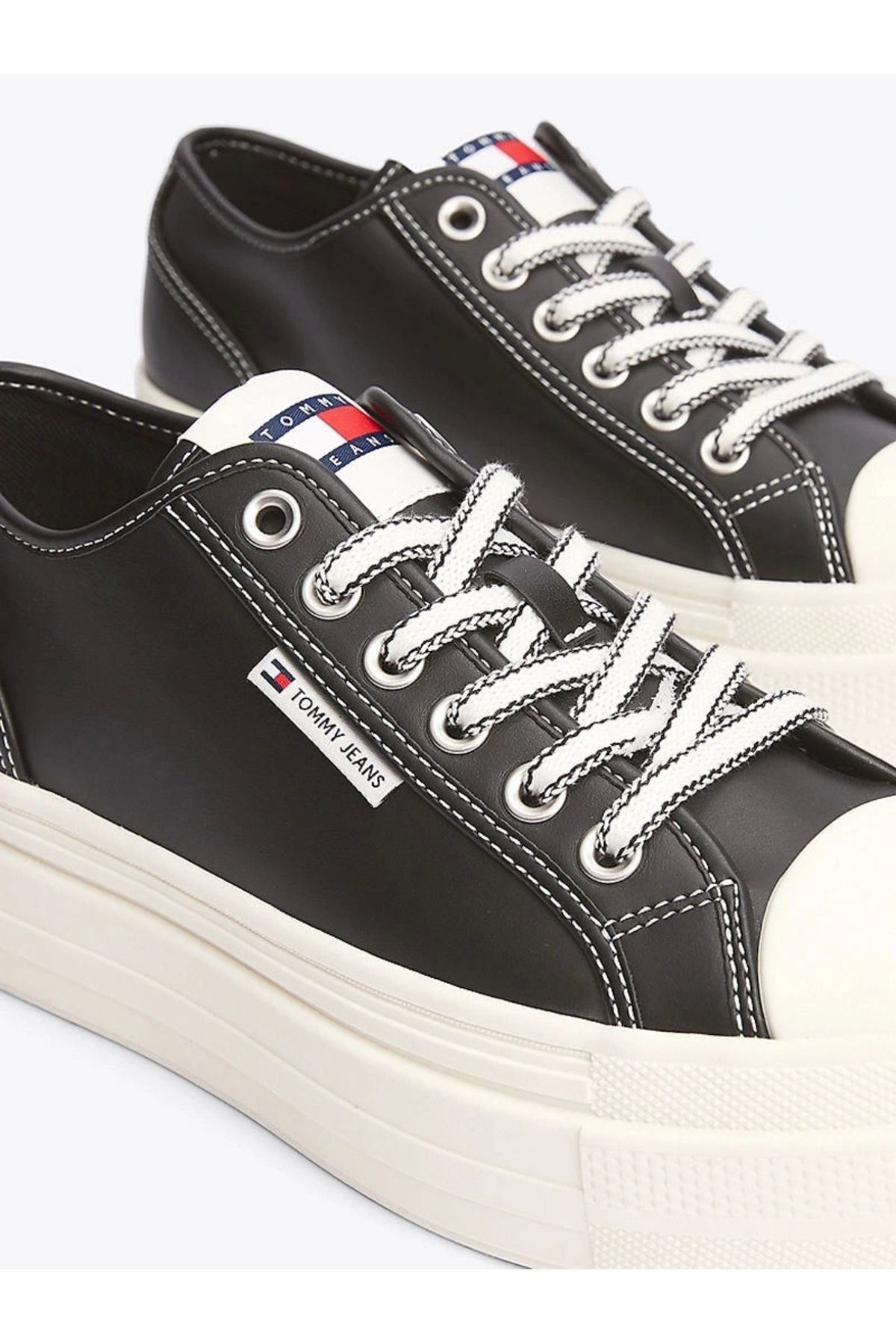 Tommy Hilfiger-Damen-Sneaker zum Schnüren, Markenlogo, Sportstil, Schwarz, EN0EN02714-BDS 6