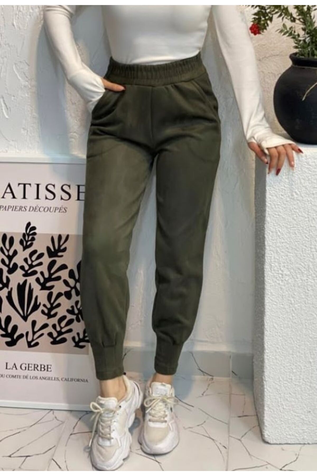 boutich PAÇA PENSLİ SÜET PANTOLON