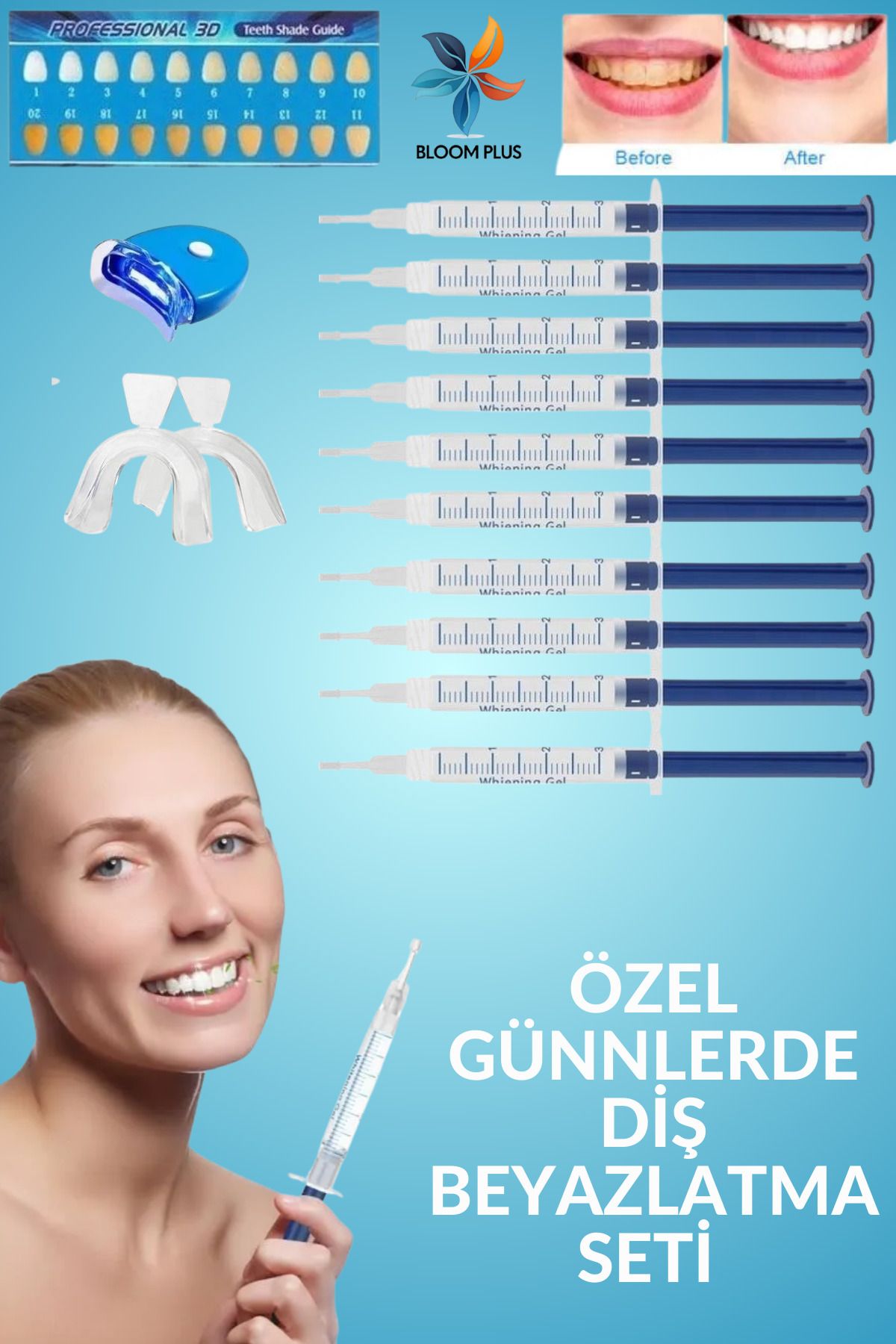 bloomplus Mınute Dental Whıte Diş Beyazlatıcı Leke Temizleyici Dental Care 10 Lu Şırıngalı Set