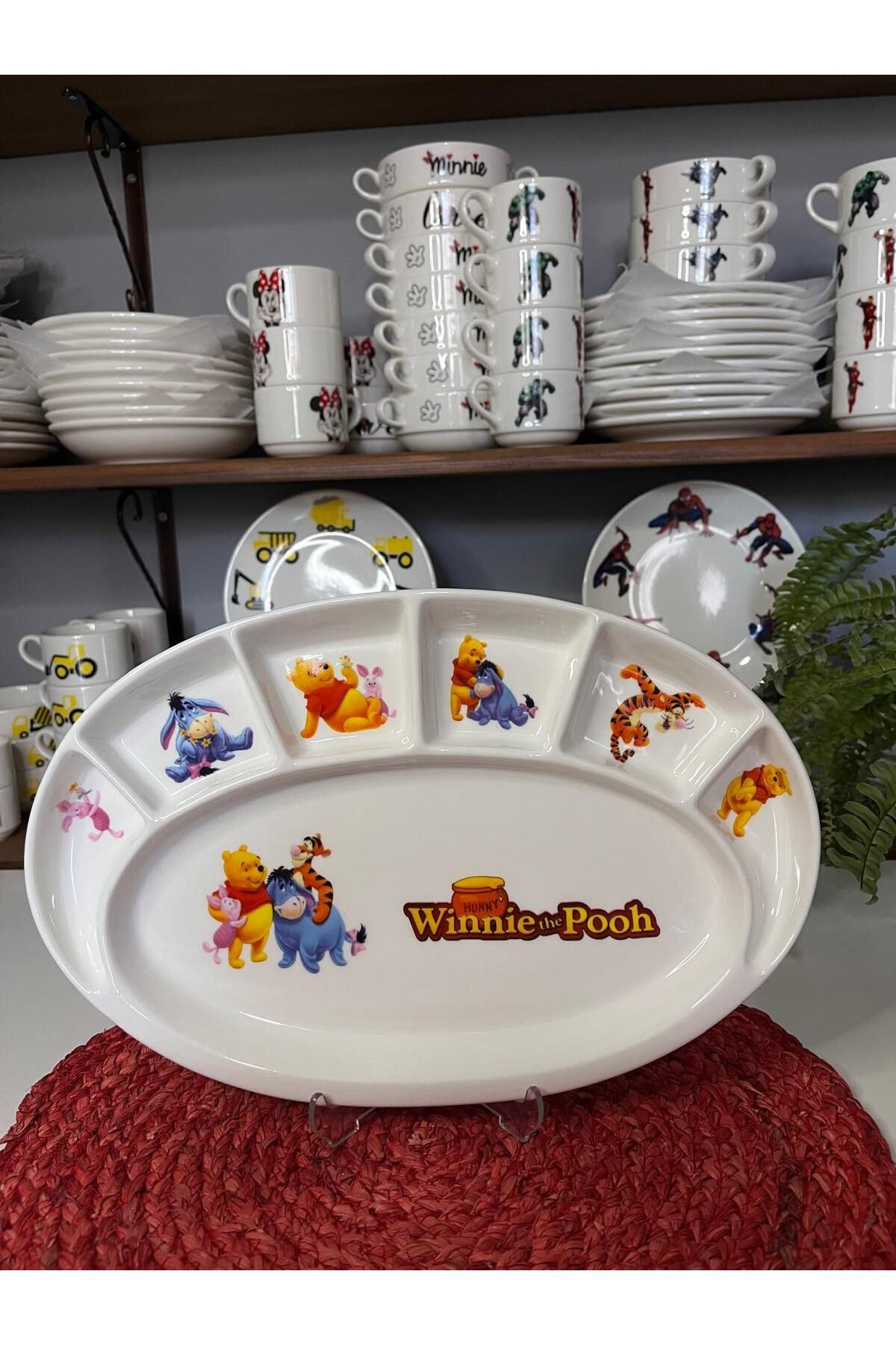 TEBAK COLLECTION TEBAK WİNNİE THE POOH MODEL BÖLMELİ KAHVALTI TABAĞI MAMA TABAĞI