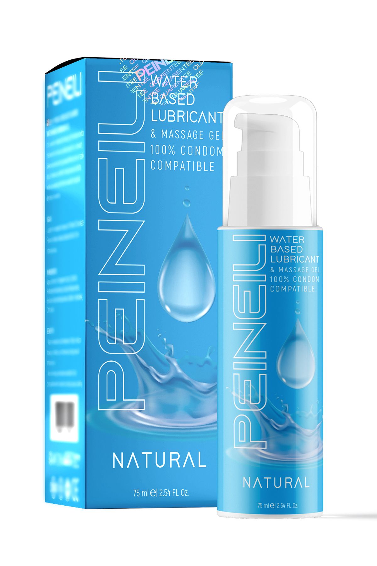 PEINEILI Sade Kayganlaştırıcı Masaj Jel Su Bazlı 75 ml Natural Lubricant Massage Gel Water Based