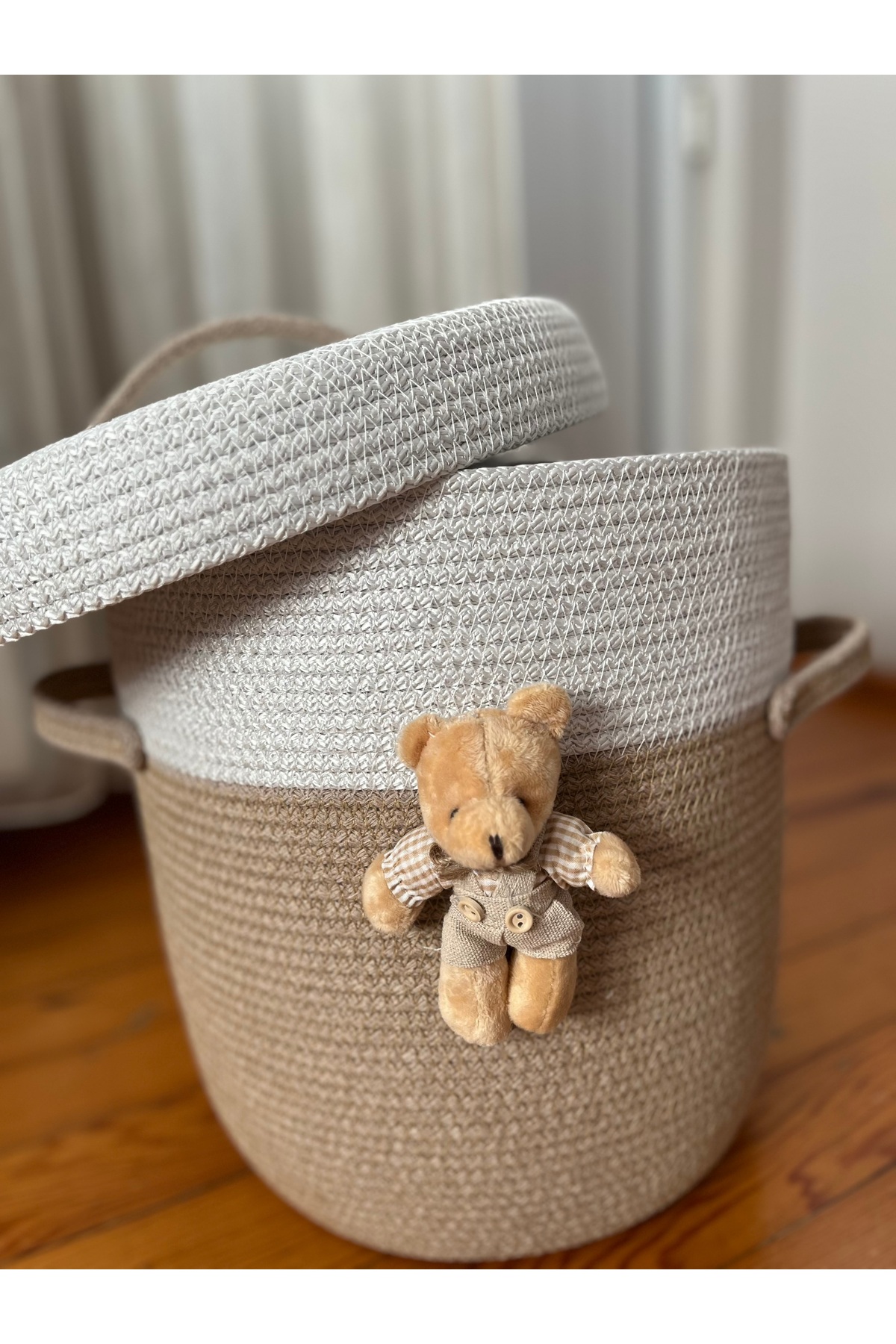 Bohemahomedecor 30*35 bebek çocuk oyuncak-kirli sepeti düzenleyici çamaşır sepeti dekoratif sepet fotoğrafı 2 (önizleme)