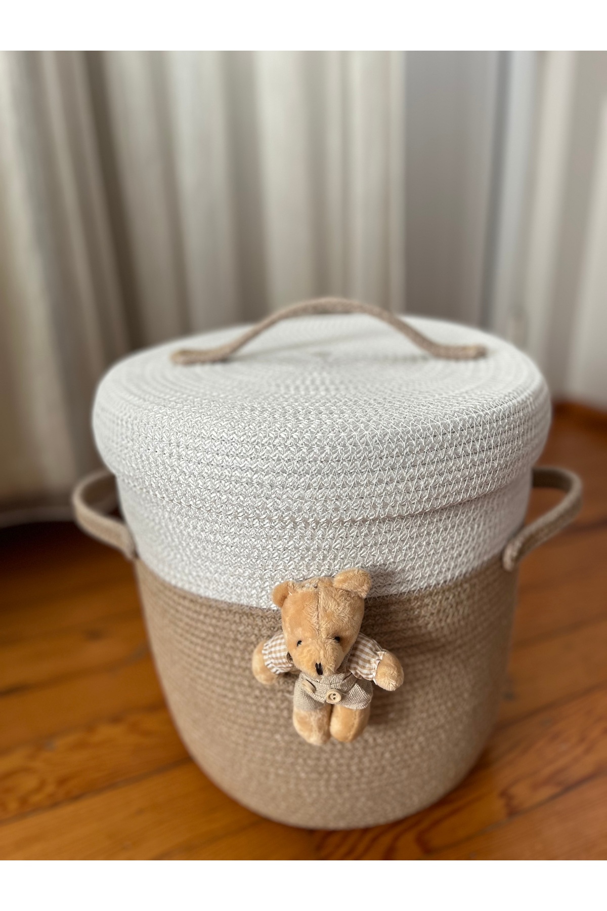 Bohemahomedecor 30*35 bebek çocuk oyuncak-kirli sepeti düzenleyici çamaşır sepeti dekoratif sepet fotoğrafı 3 (önizleme)