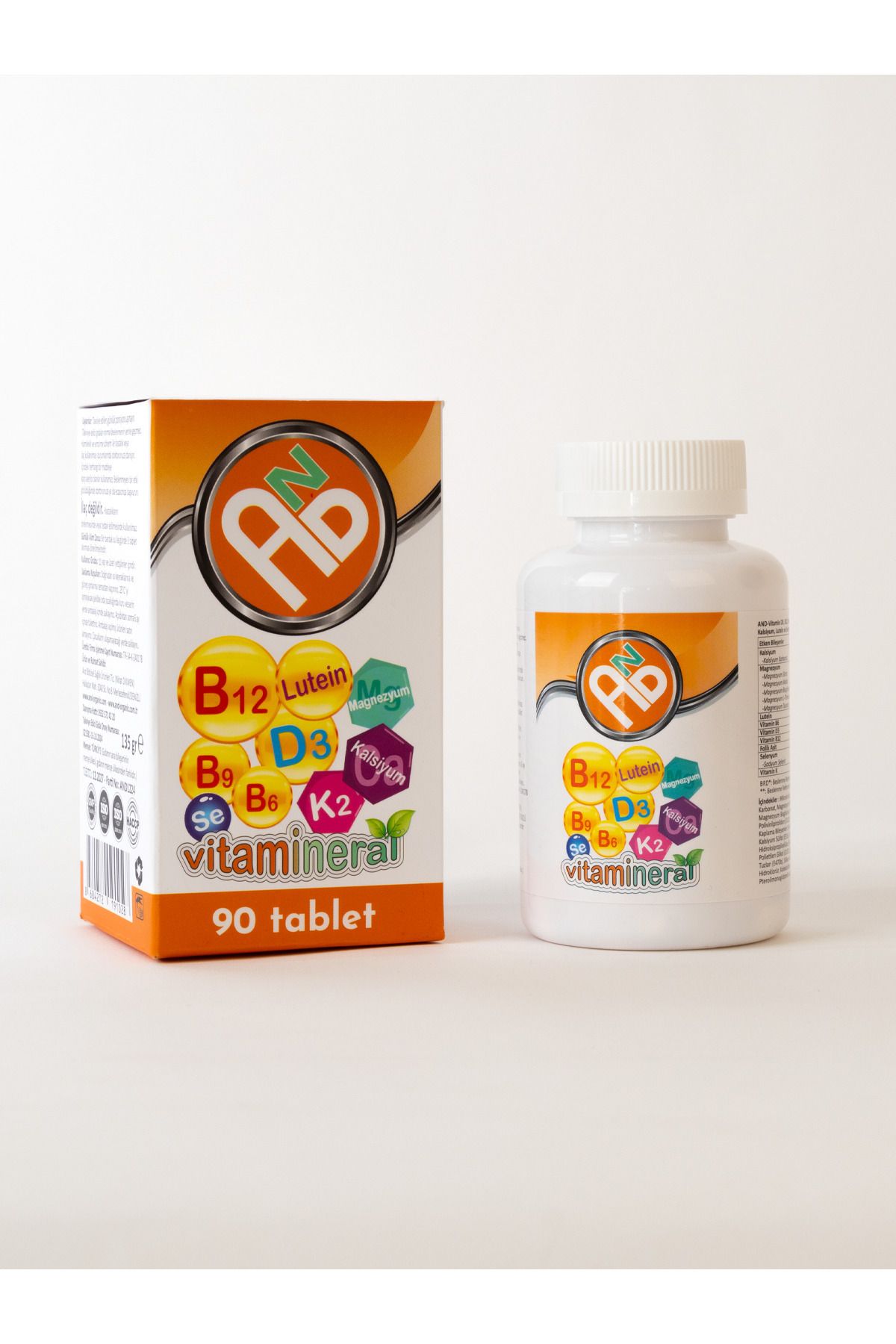 AND--Vitamin D3 K2 B12 B9 B6 Food Supplement Containing Magnesium Complex, Calcium, Lutein and Selenium 3
