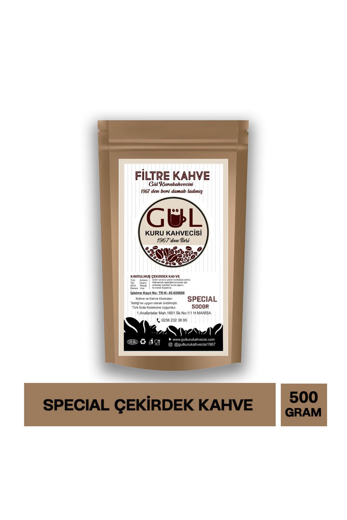 GÜL KURU KAHVECİSİ Guatemela Çekirdek Filtre Kahve 500 Gr