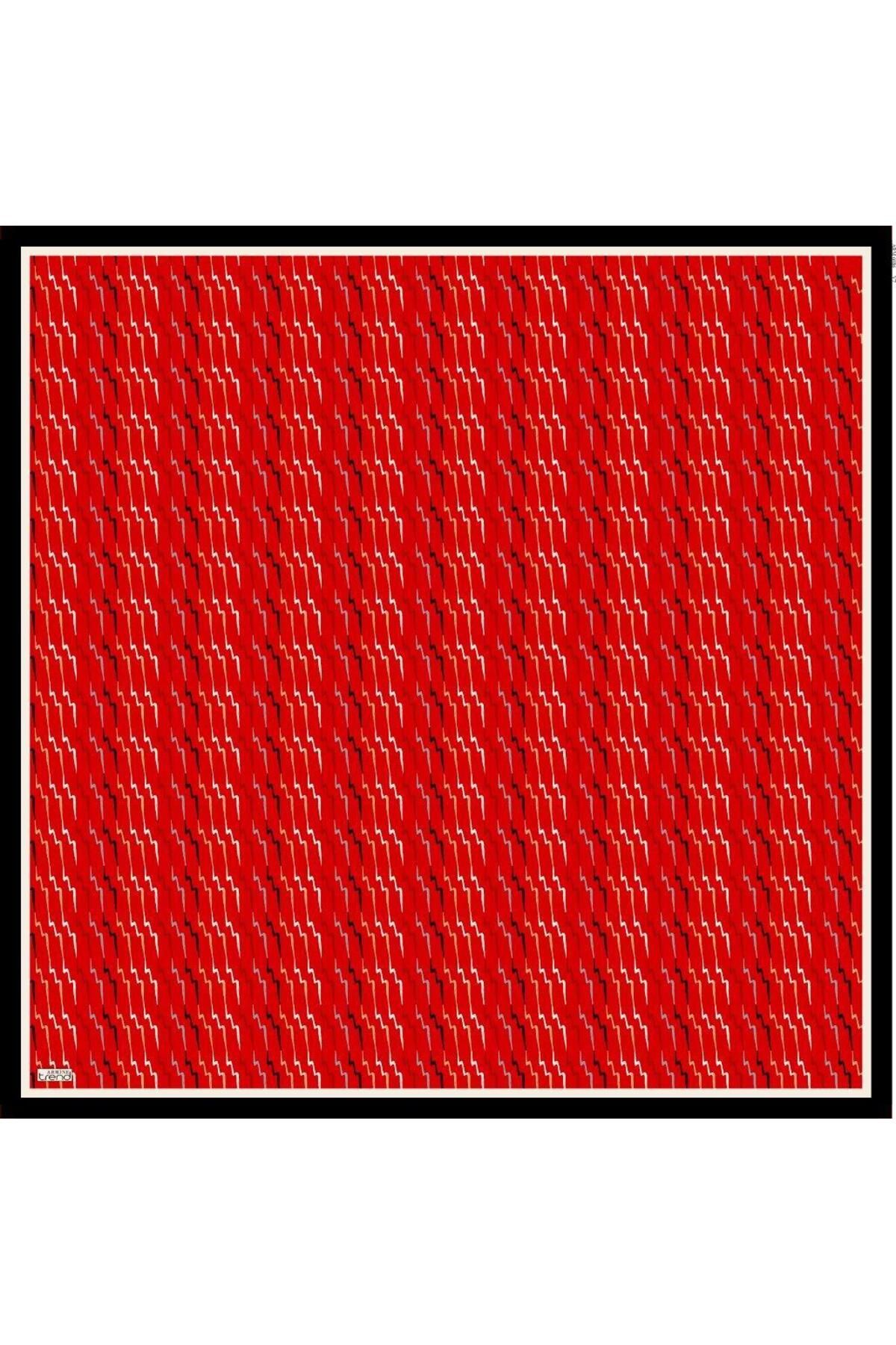 Armine-Soft Red Patterned Scarf 6086-07 1