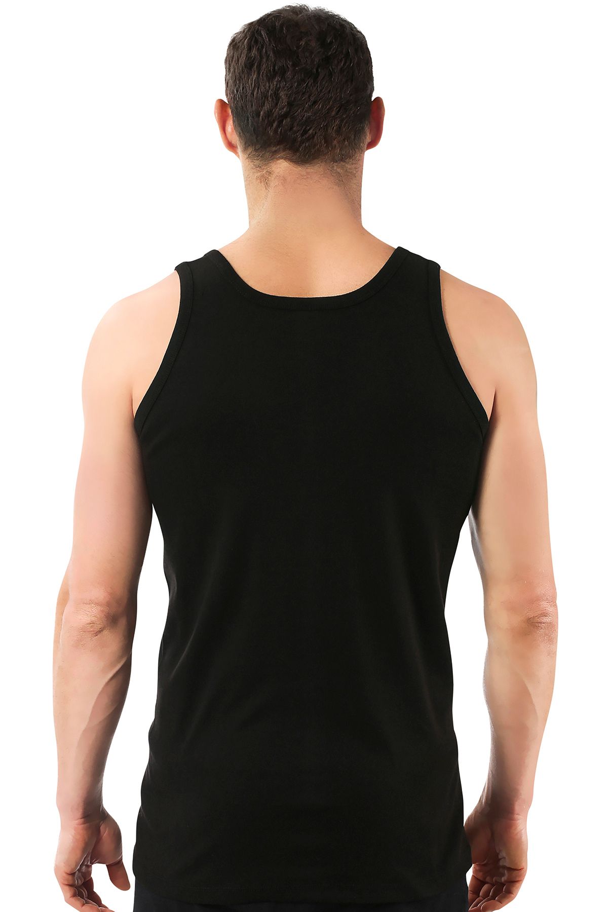 ÖZKAN underwear-Men's Cotton Rib Tank - Flexible and Soft Thick Strap 2