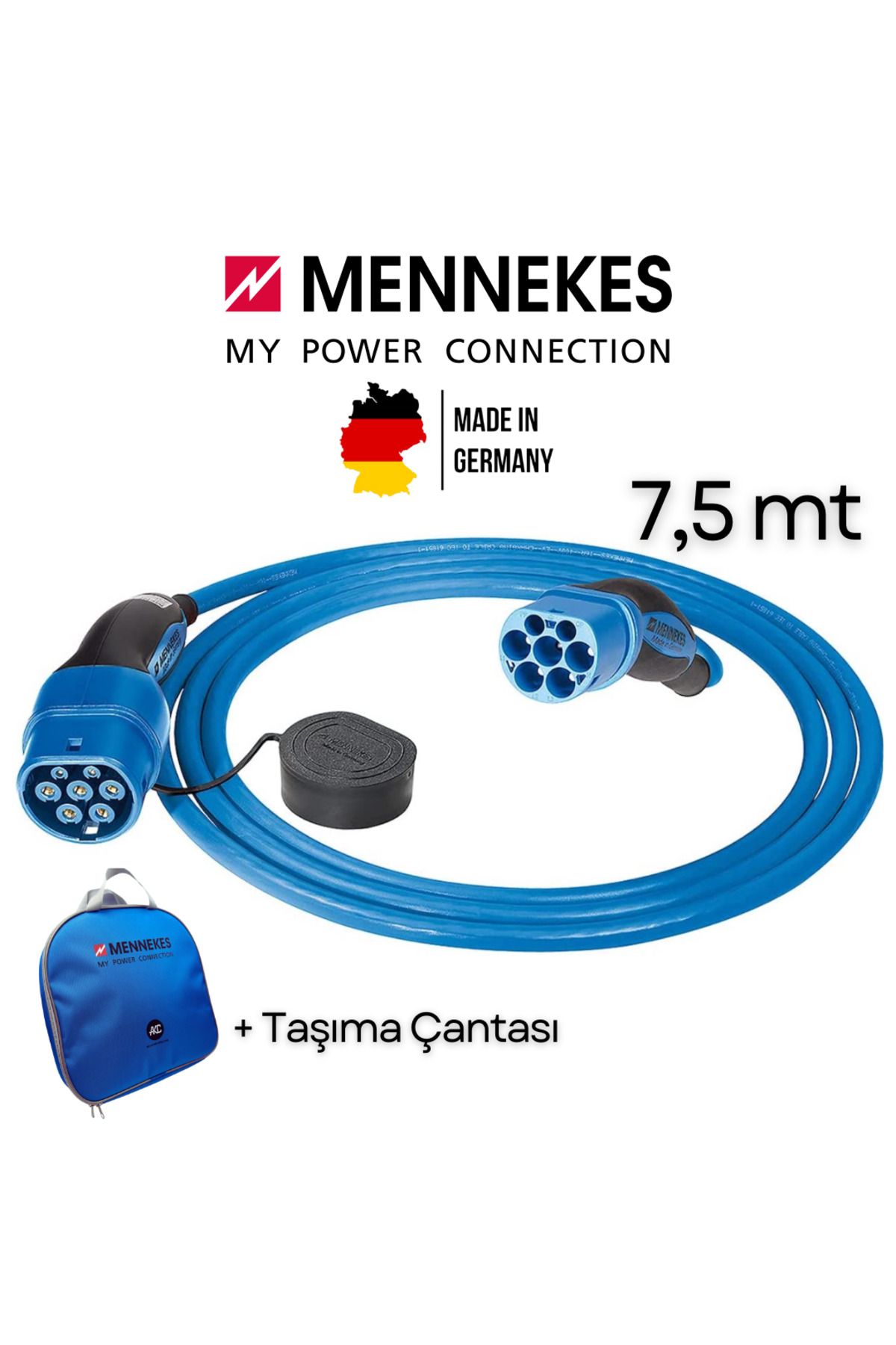 MENNEKES Elektrikli Araç Şarj Kablosu 22kw Tip2 7,5mt
