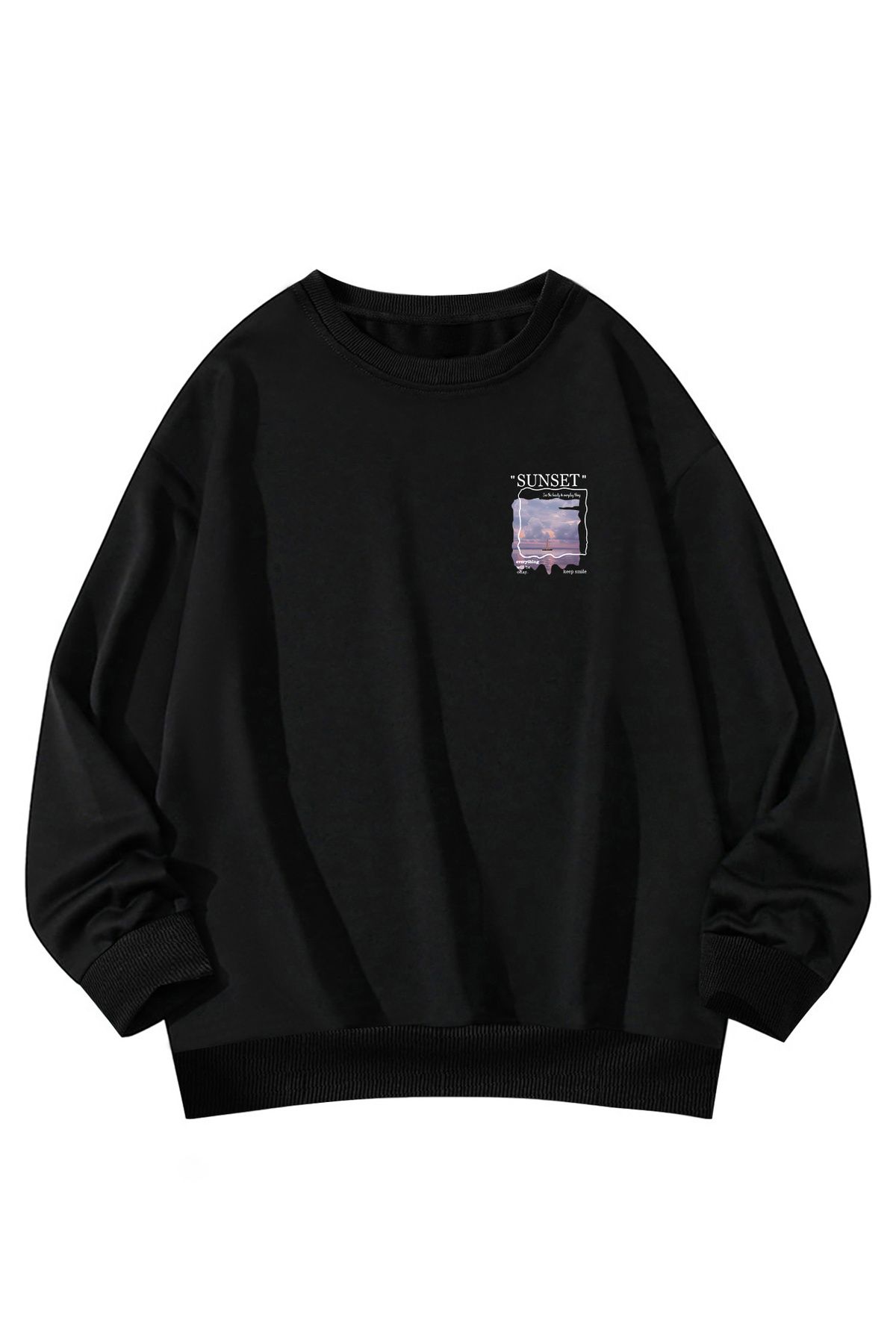 MODAVİBE Pamuk Polyester Karışımlı, 2 İplik Şardonlu Kumaş Sweatshirt