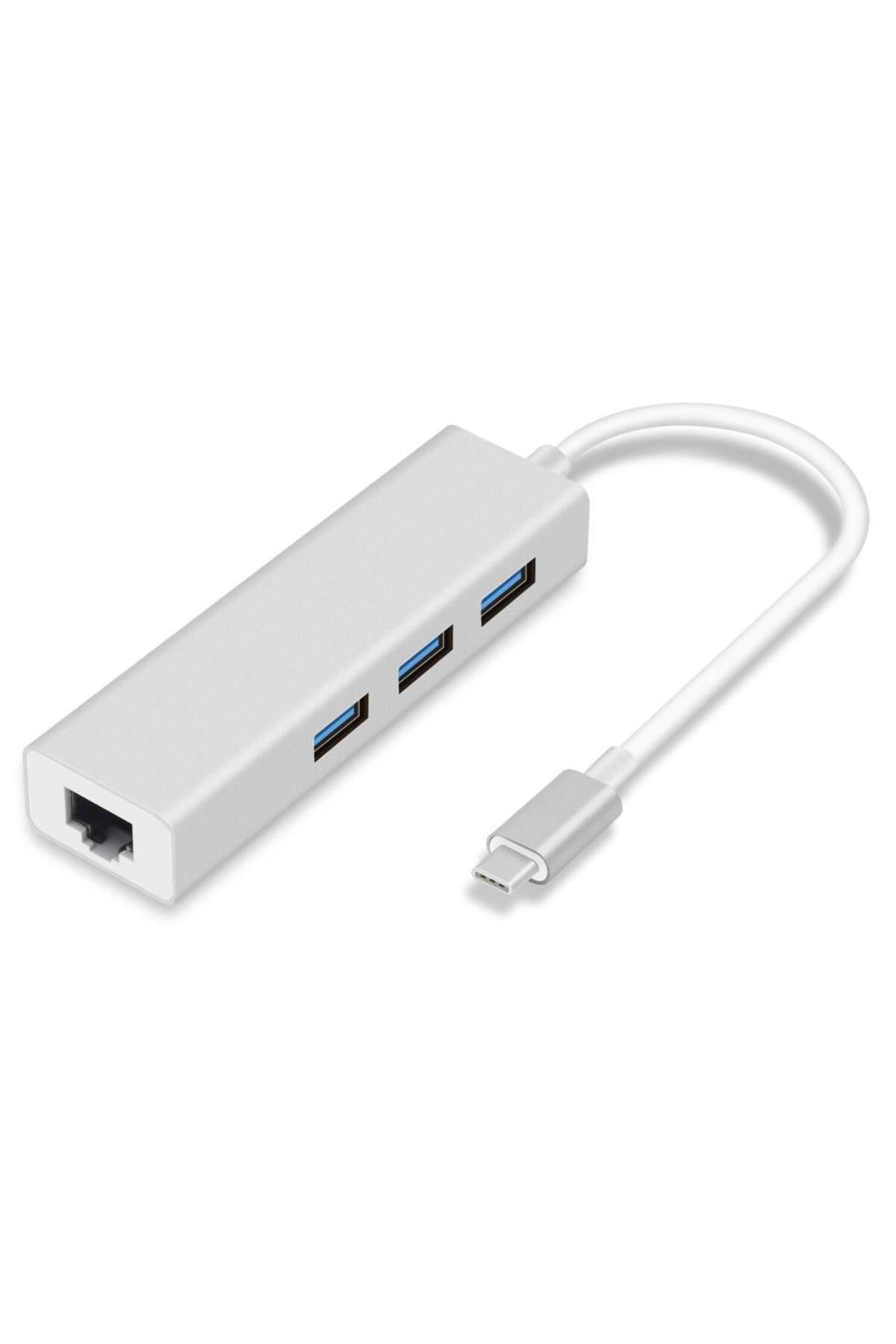 Genel Markalar Type C Usb 3.1 – 3port Usb 3.0 Rj45 Gigabit Ethernet Çoklayıcı Hub Cdg-cnv85