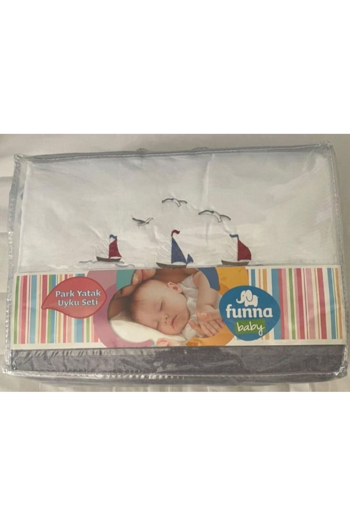 Funna Baby 90x120 gemili desen bebek park yatak uyku seti