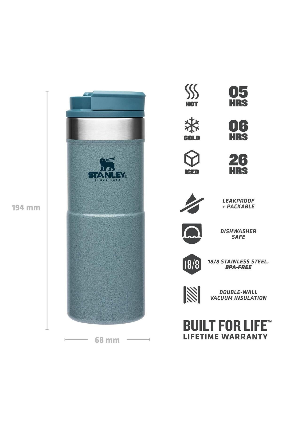فلاسک آبی مردانه و زنانه کلاسیک Neverleak Thermos Cup 0.35 Lt Stanley
