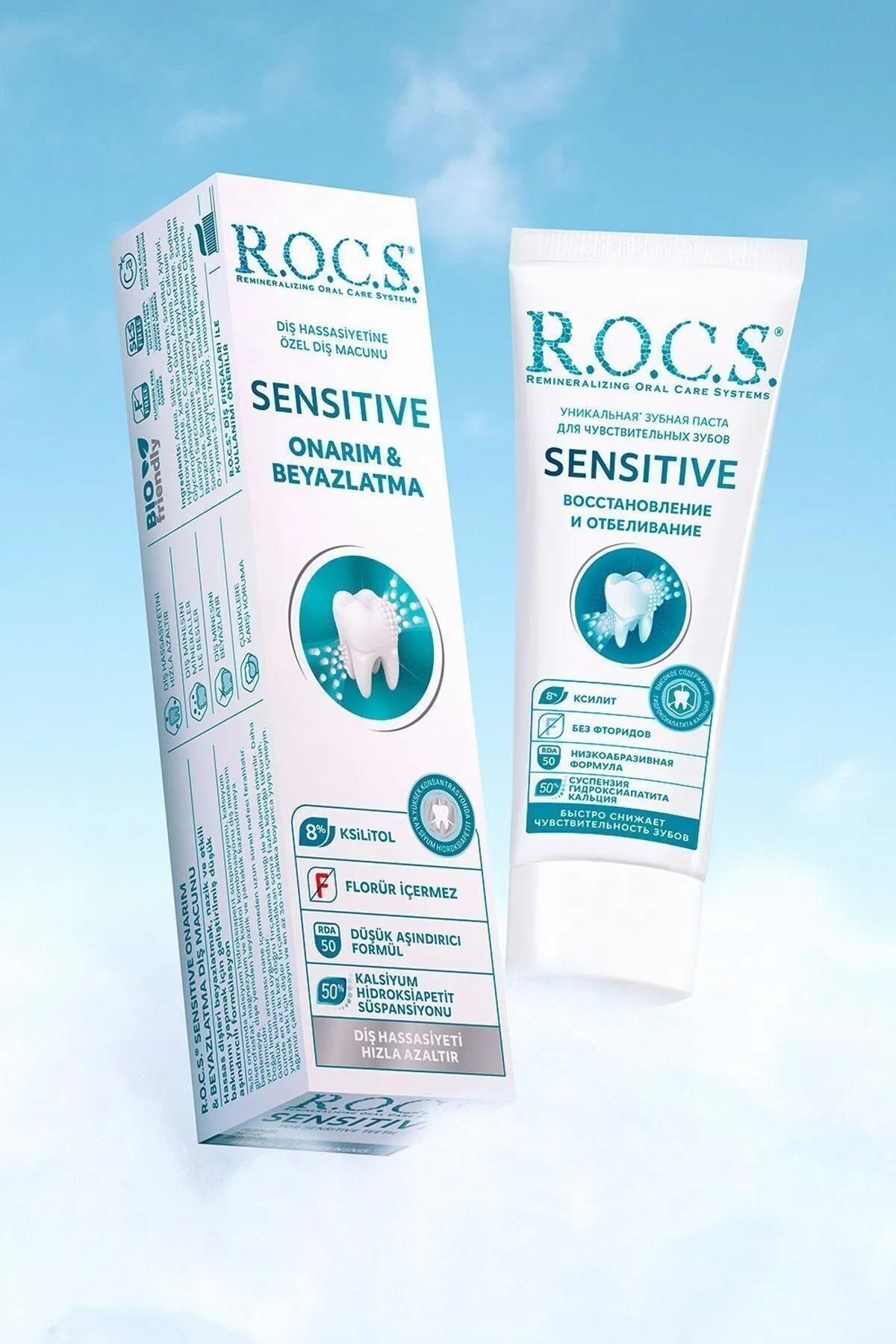 R.O.C.S. Rocs Sensitive Hassas Dişler İçin Beyazlatırıcı Diş Macunu 75 ml