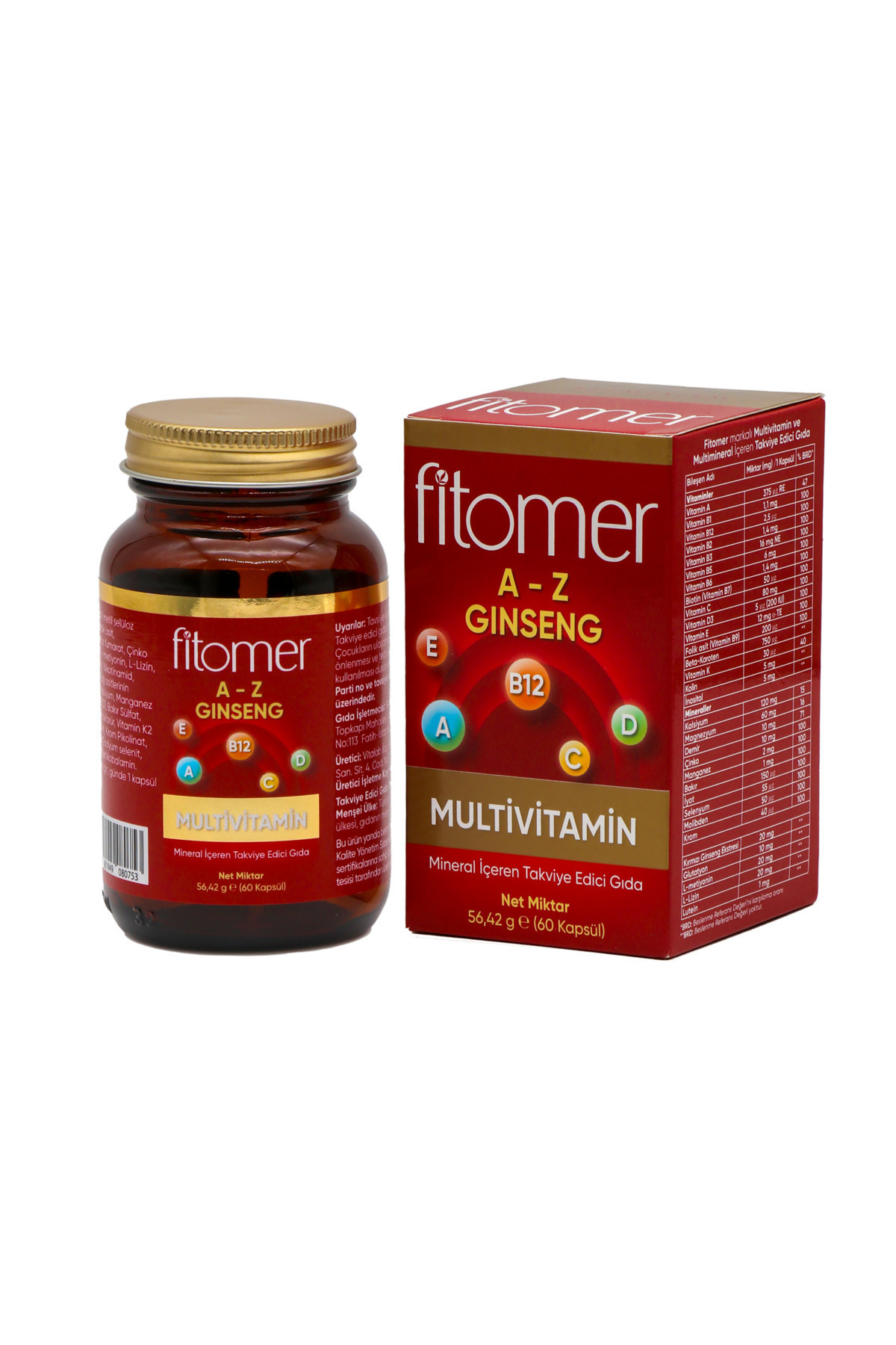Fitomer-Multivitamin 60 Capsules (Containing Ginseng E- a - B12 - Vitamin C and D) 3