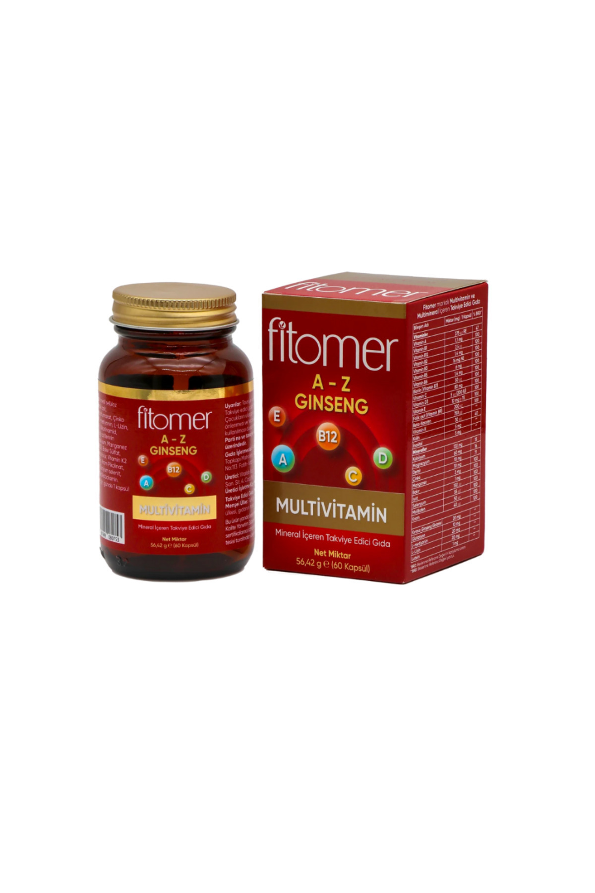 Fitomer-Multivitamin 60 Capsules (Containing Ginseng E- a - B12 - Vitamin C and D) 2