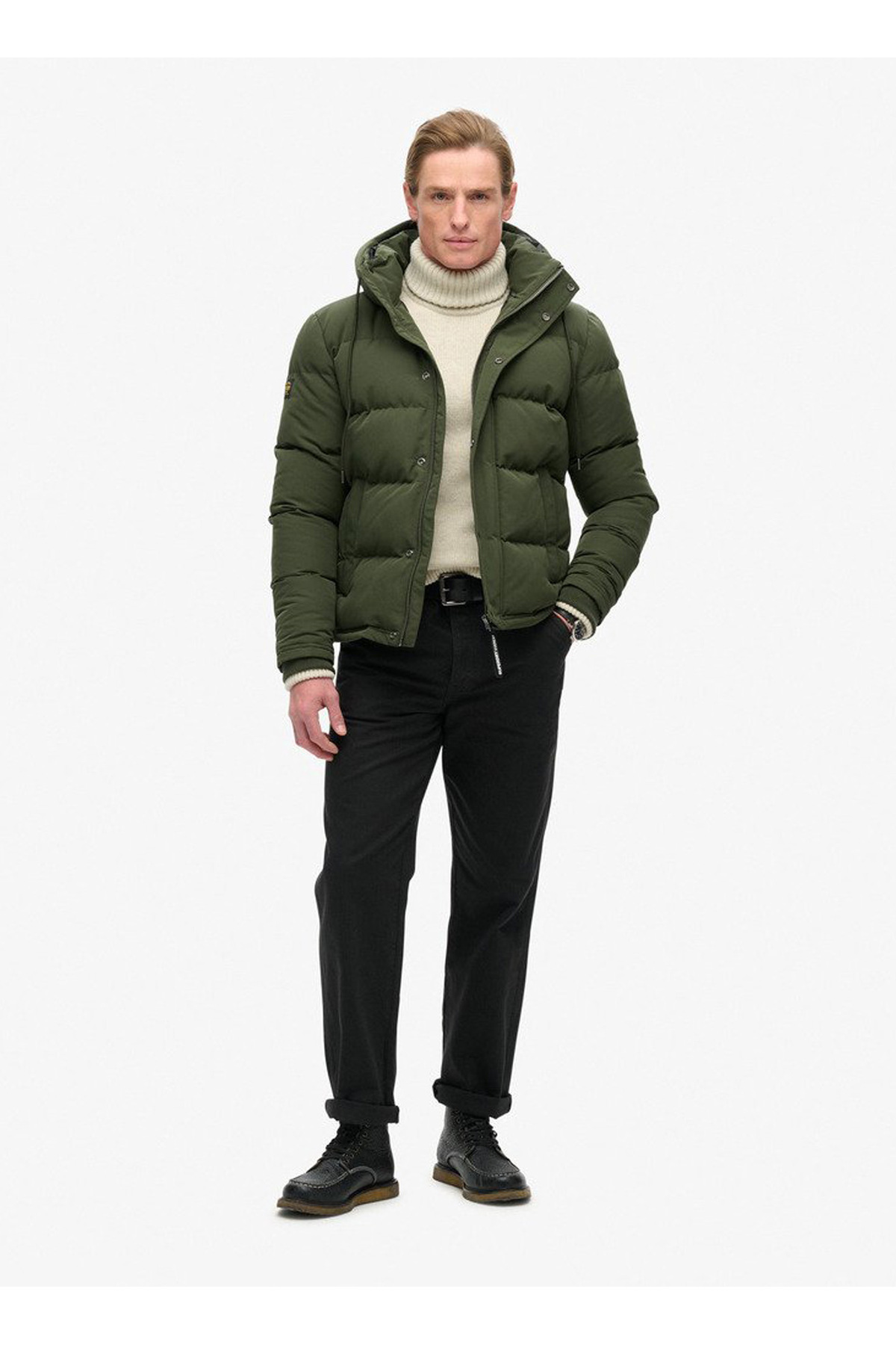 SUPERDRY Koyu Yeşil Erkek Mont M5011743A43E_EVEREST SHORT HOODED P görsel 2