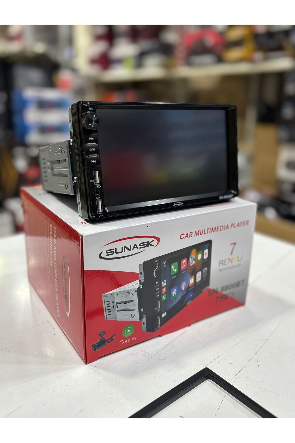 SUNASK-Sn-8800 7inc Carplay - حافظة رفيعة قابلة للتعديل، شاشة مزدوجة Tofaş Şahin Doğan متوافقة مع الكاميرا 4x55 6