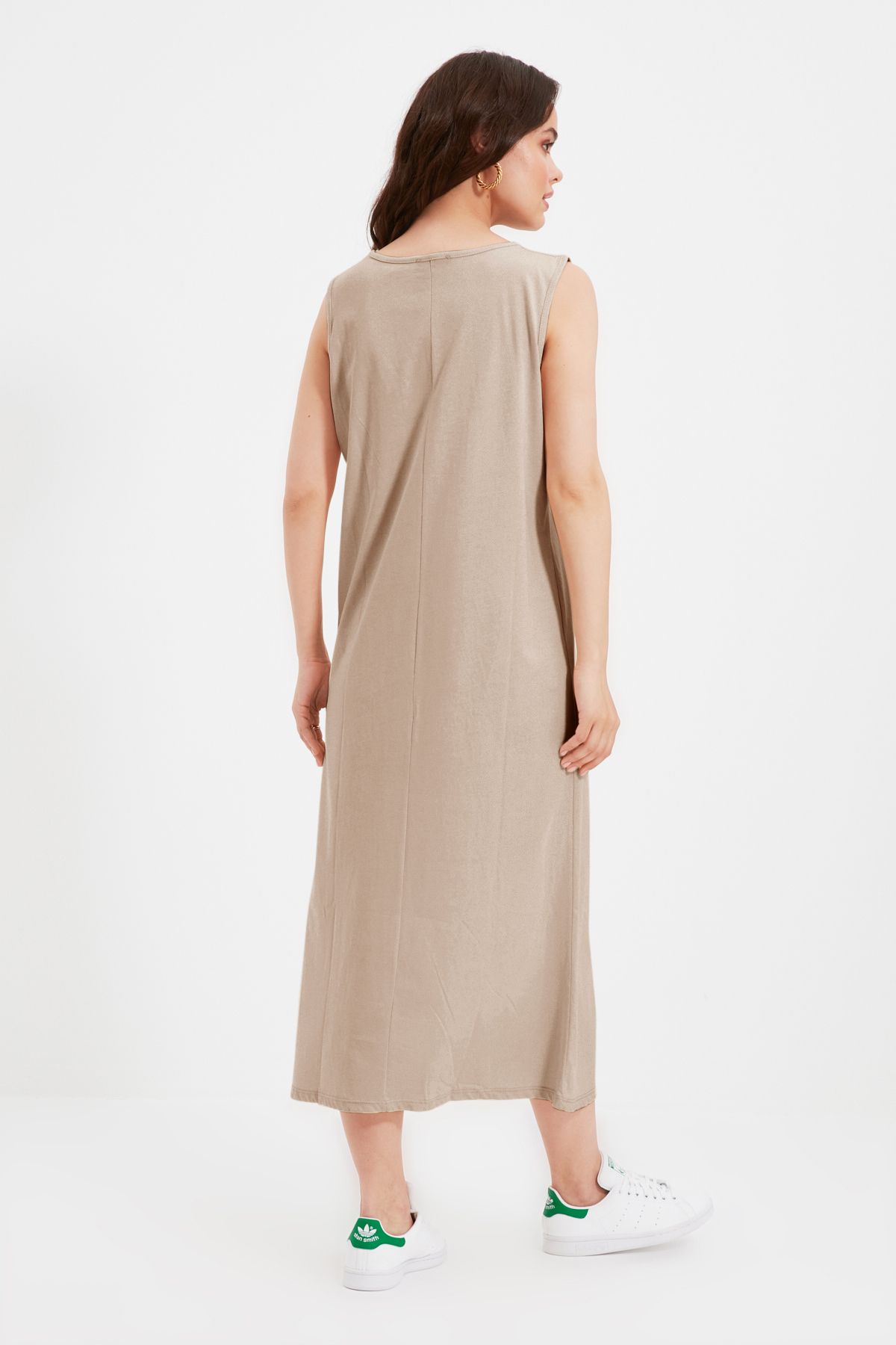 Trendyol Modest-Schwarzes und steinfarbenes 2-teiliges Kleid aus 100 % Baumwolle – TCTAW22UK0110 10
