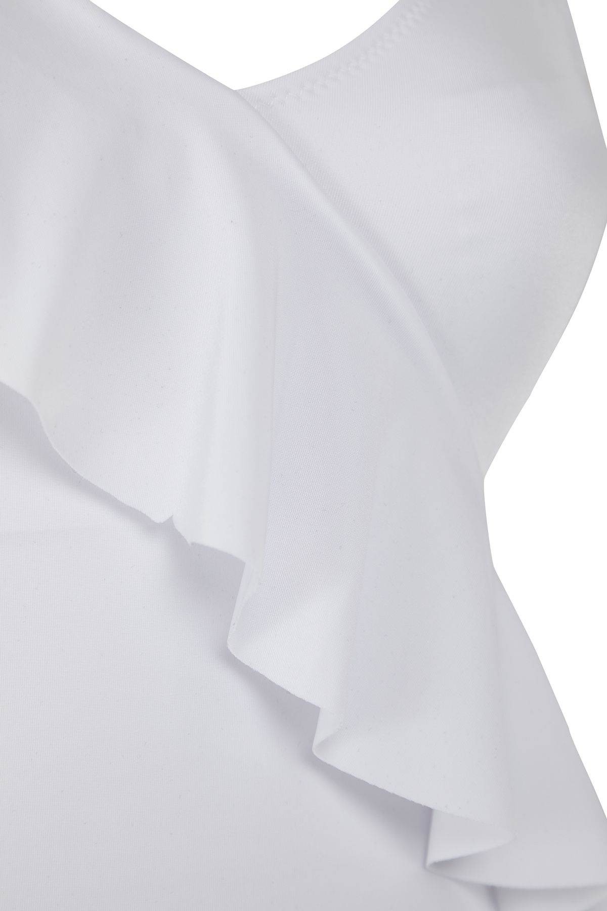 Trendyol Collection-Λευκό κανονικό μαγιό με έναν ώμο TBESS25MA00029 7