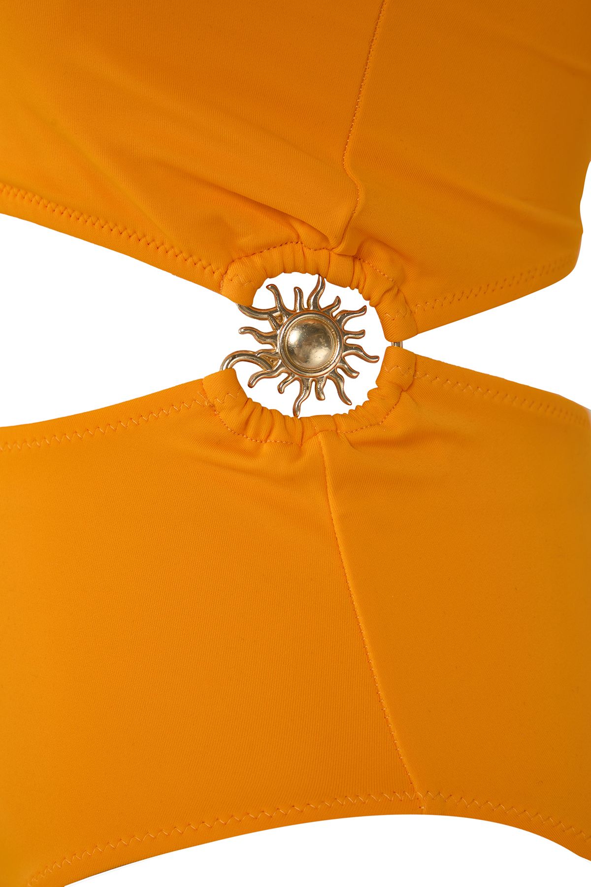 Trendyol Collection-Orangefarbener Premium-One-Shoulder-Badeanzug – mit Sonnenaufsatz und detailliertem Ausschnitt TBESS25MA00046 7