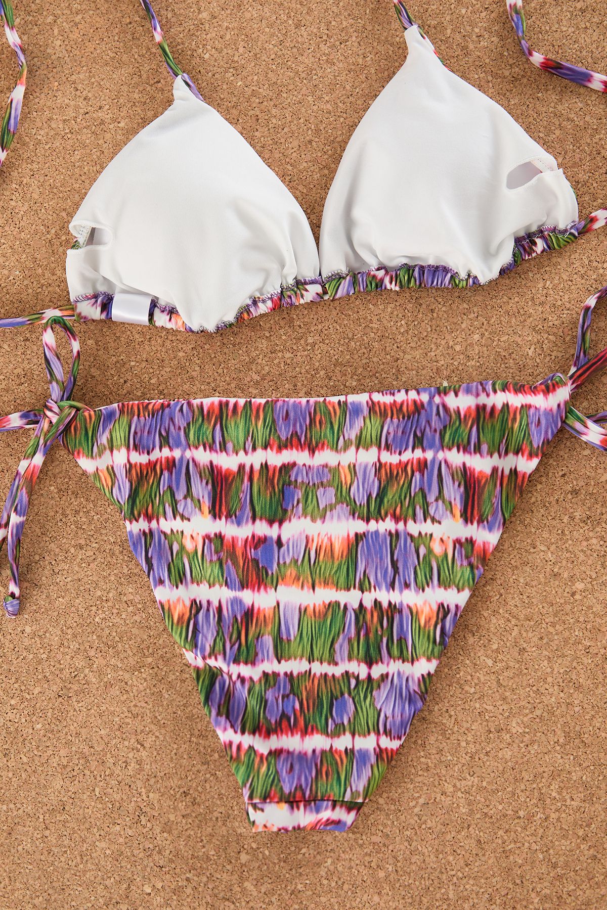 Trendyol Collection-Regular Bikini Suit with Abstract Pattern Triangle Accessories Tbess25Bt00001 6