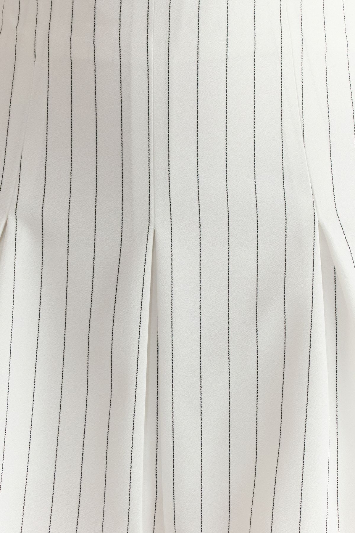Trendyol Collection-Λευκή ριγέ πλισέ Μίνι υφαντή φούστα TWOSS25ET00080 3