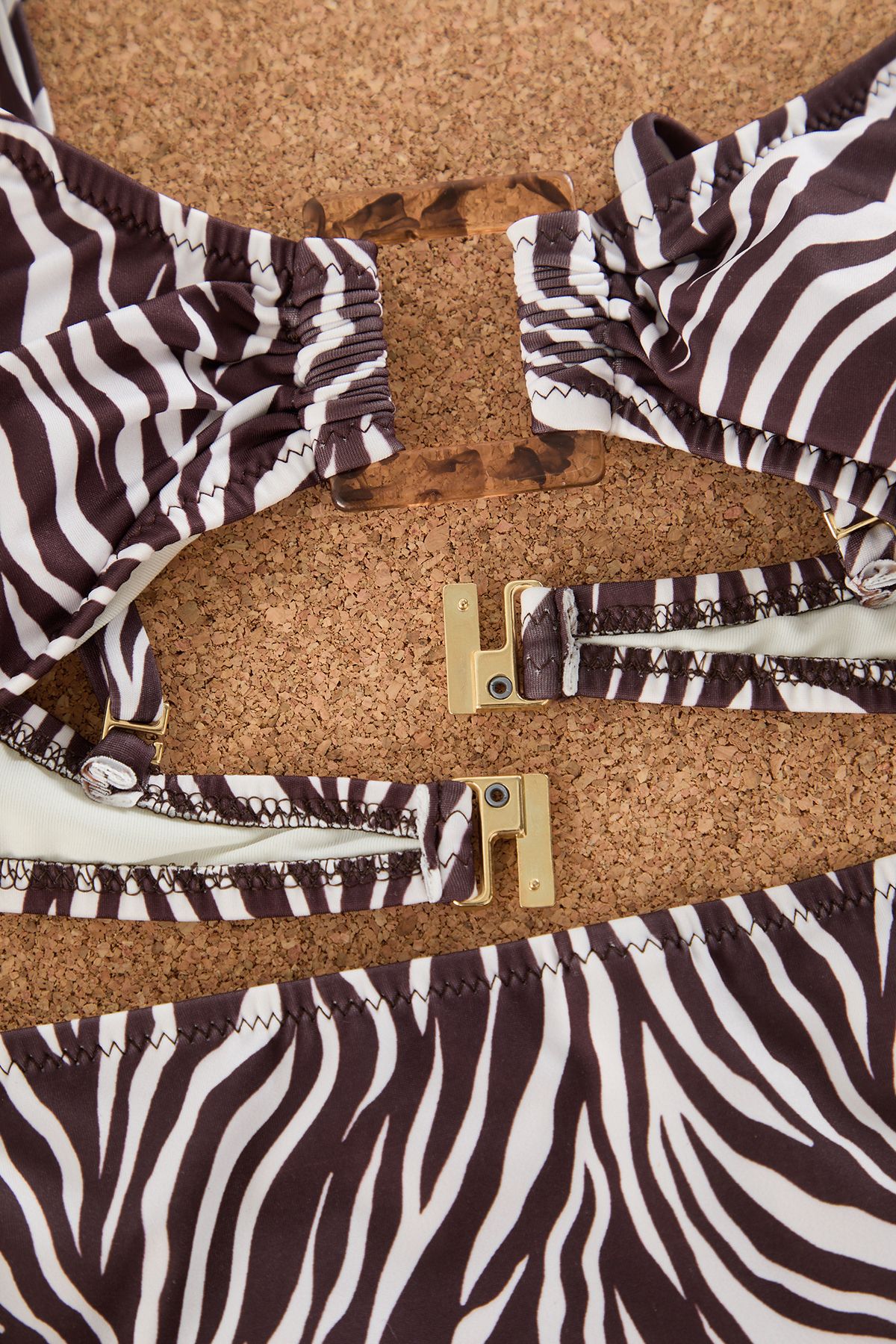 Trendyol Collection-Zebra Print Regular Bikini with Bralette and Accessories - Tbess25Bt00054 7