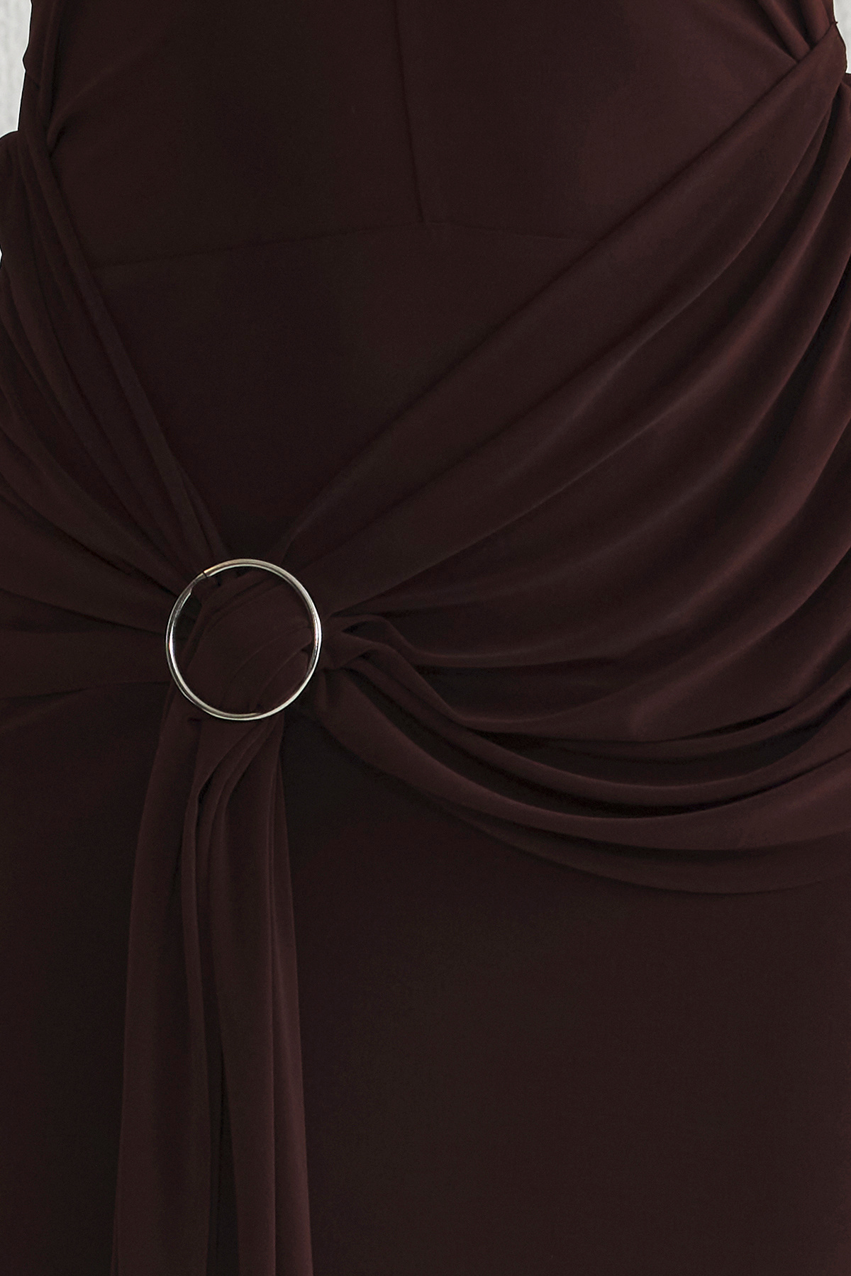 Trendyol Collection-Braunes, detailliertes, gestricktes, langes, stilvolles Abendkleid für die Nacht, Abschlusskleid TPRSS25AE00014 3