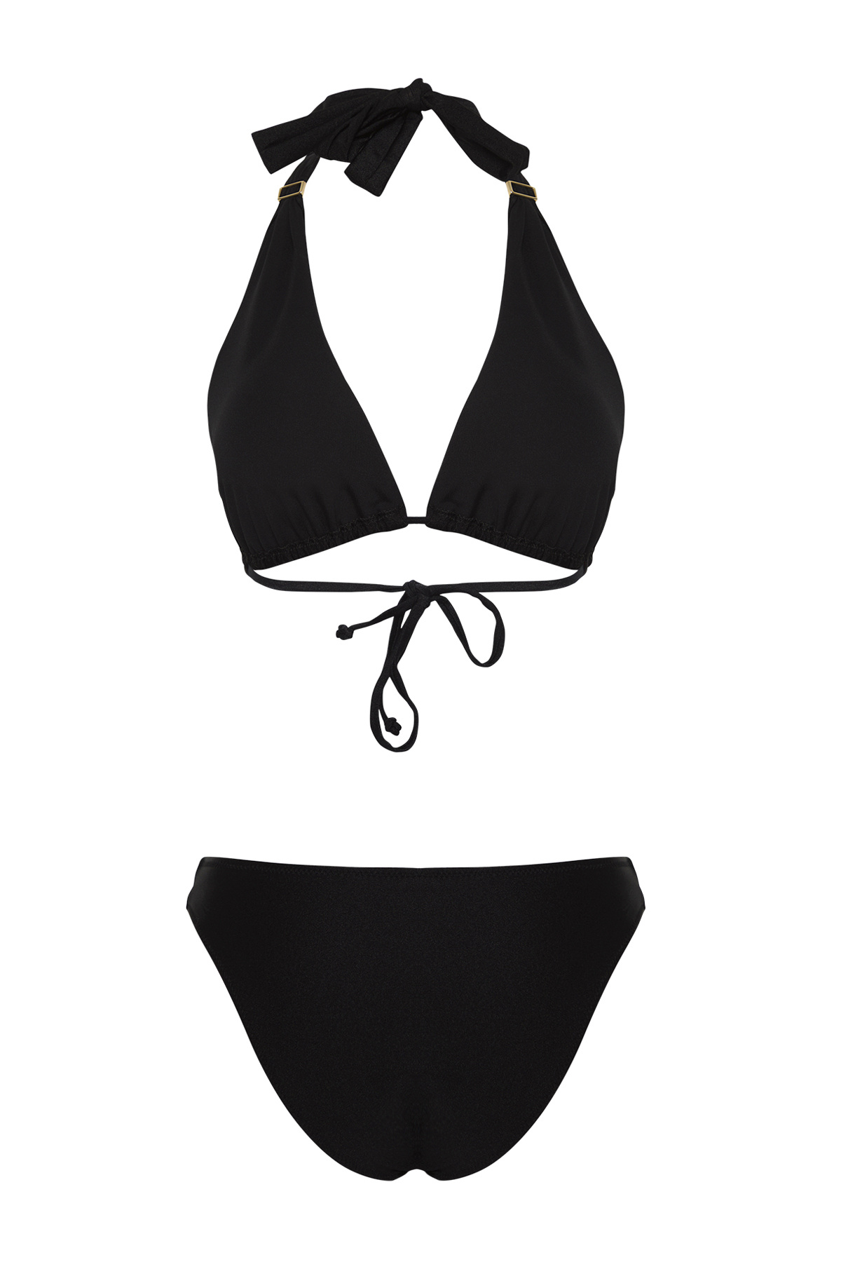 Trendyol Collection-Glänzender, normaler Bikini-Anzug mit schwarzem Dreieckszubehör TBESS25BT00012 8
