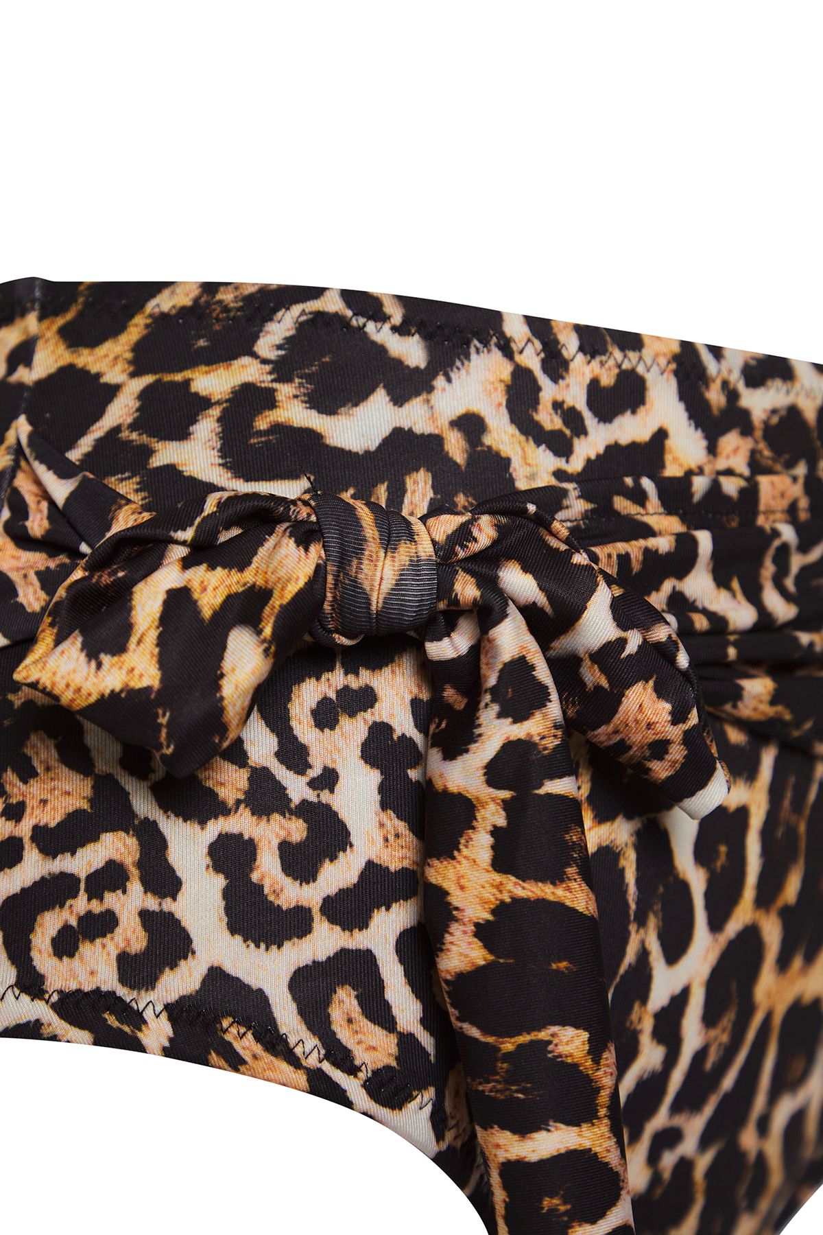 Trendyol Collection-Leopard Print Belted Tie-Up High Waist Hipster Core Bikini Bottom Tbess24Ba00133 6
