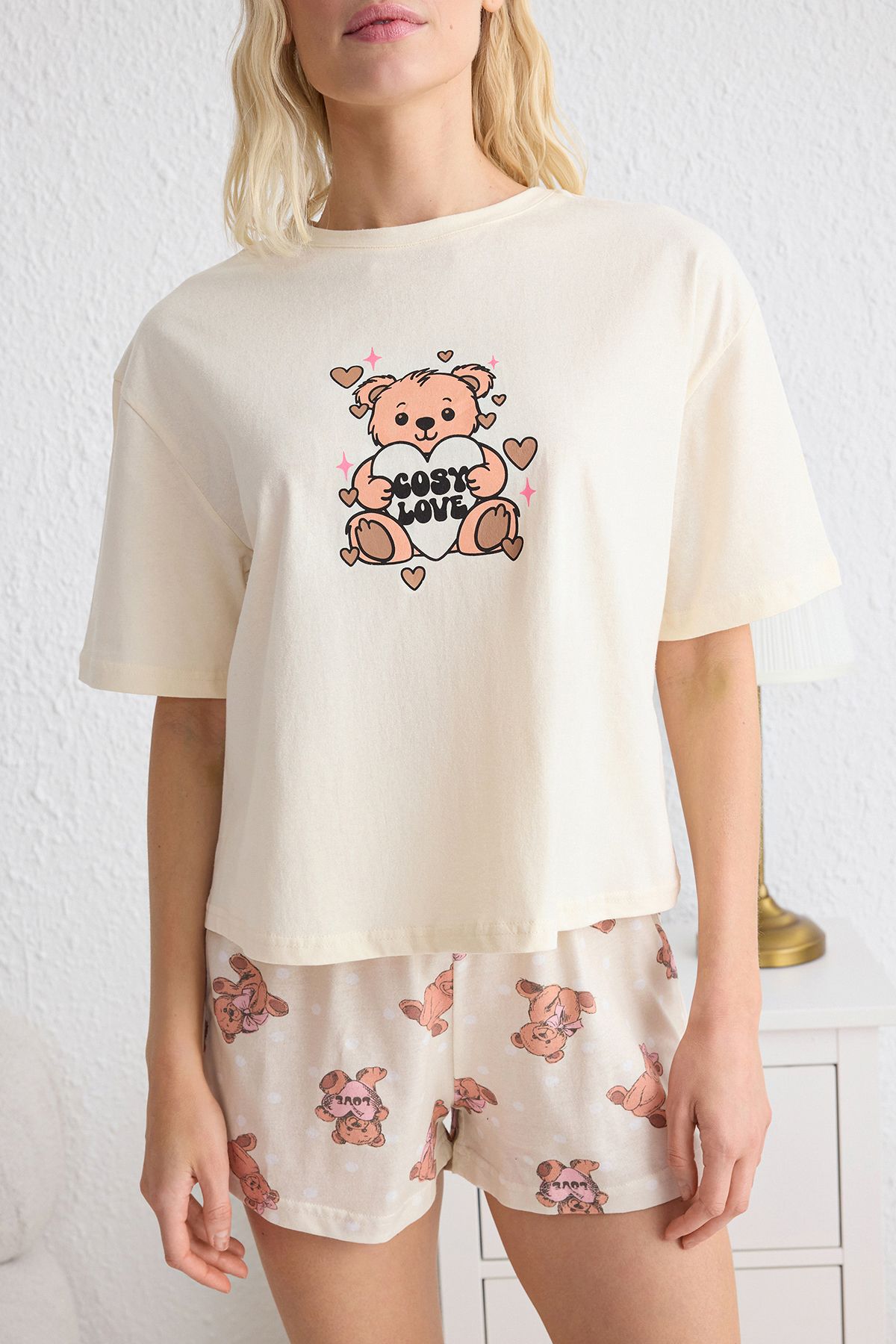 Trendyol Collection-Σετ Πιτζάμες Πλεκτές Ζέρσεϊ Ζέρσεϋ Ζέρσεϊ Ecru THMSS25PT00096 3