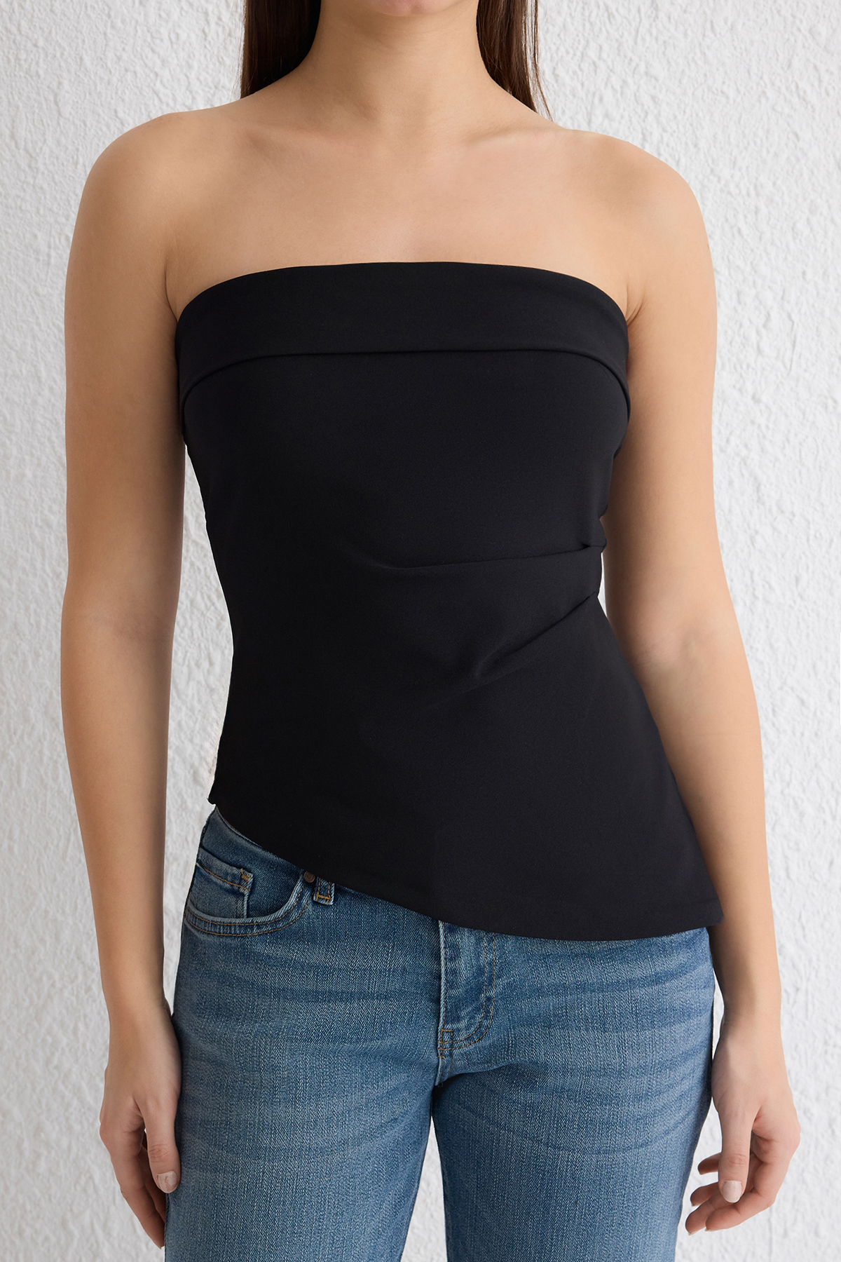 Trendyolmilla  Siyah Dokuma Bluz TWOSS25BZ00172 - Görsel 3