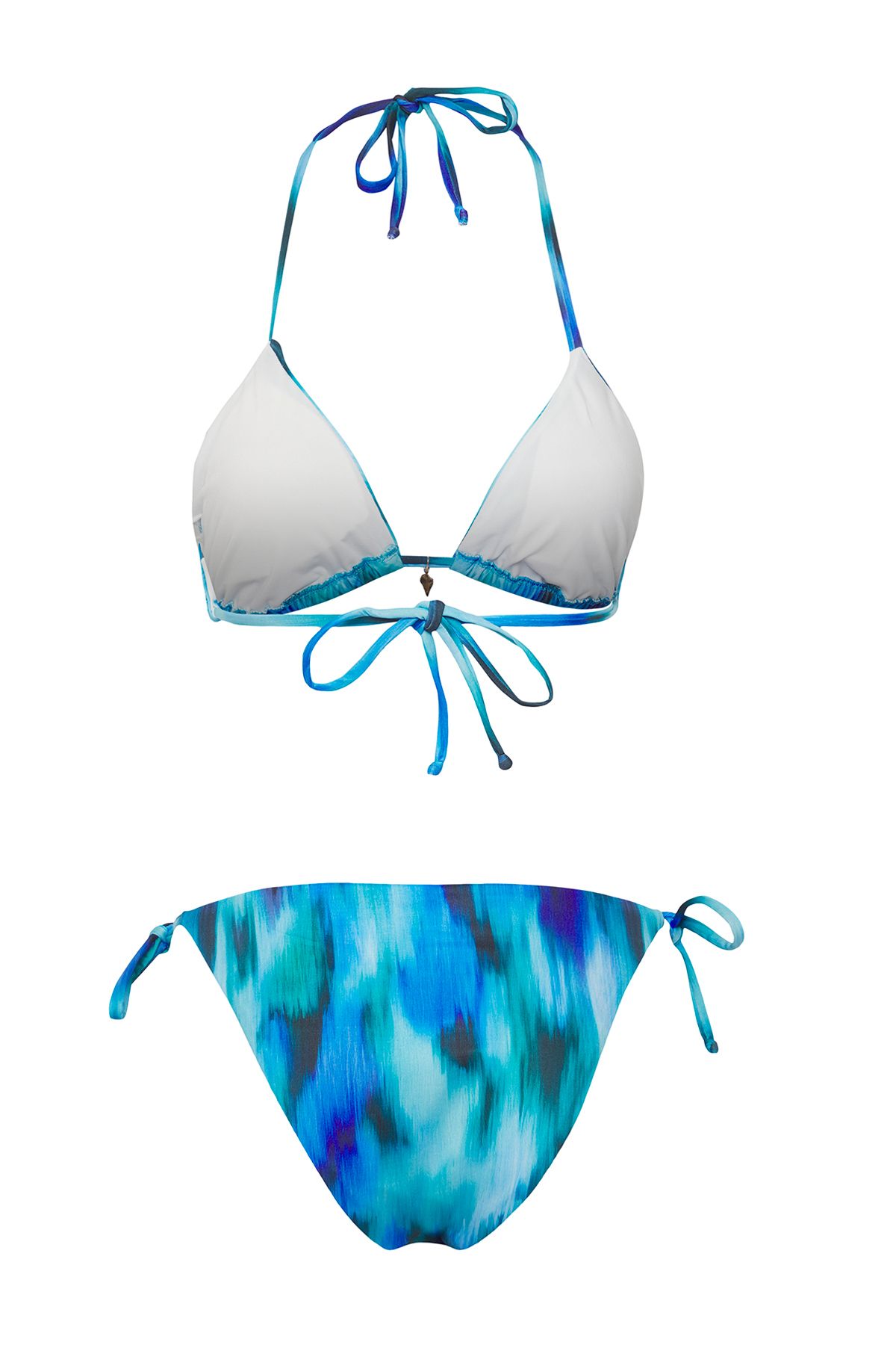 Trendyol Collection-Regular Bikini Suit with Abstract Pattern Triangle Accessories Tbess25Bt00001 6