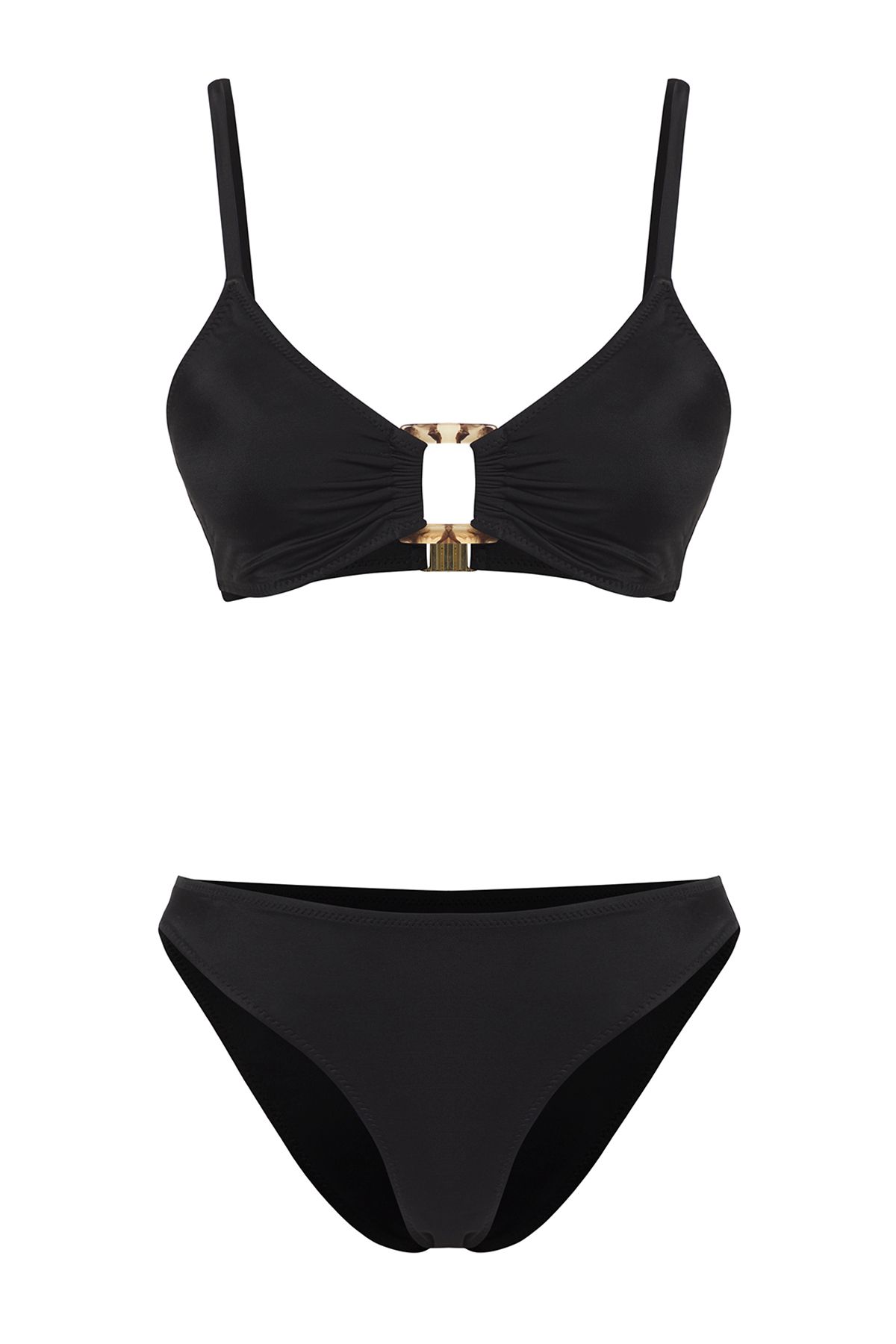 Kolekcia Trendyol-Čierna súprava bežných bikín Bralette s doplnkami TBESS25BT00054 6