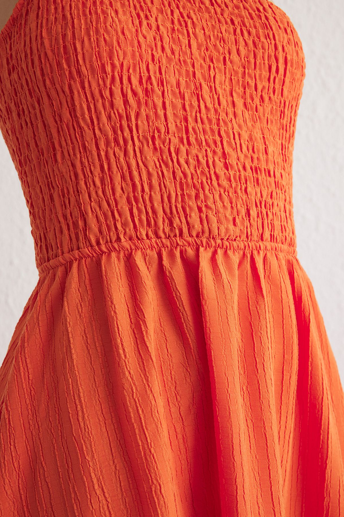 Trendyol Collection-Orange Straight Midi Woven Dress Twoss23El01830 4