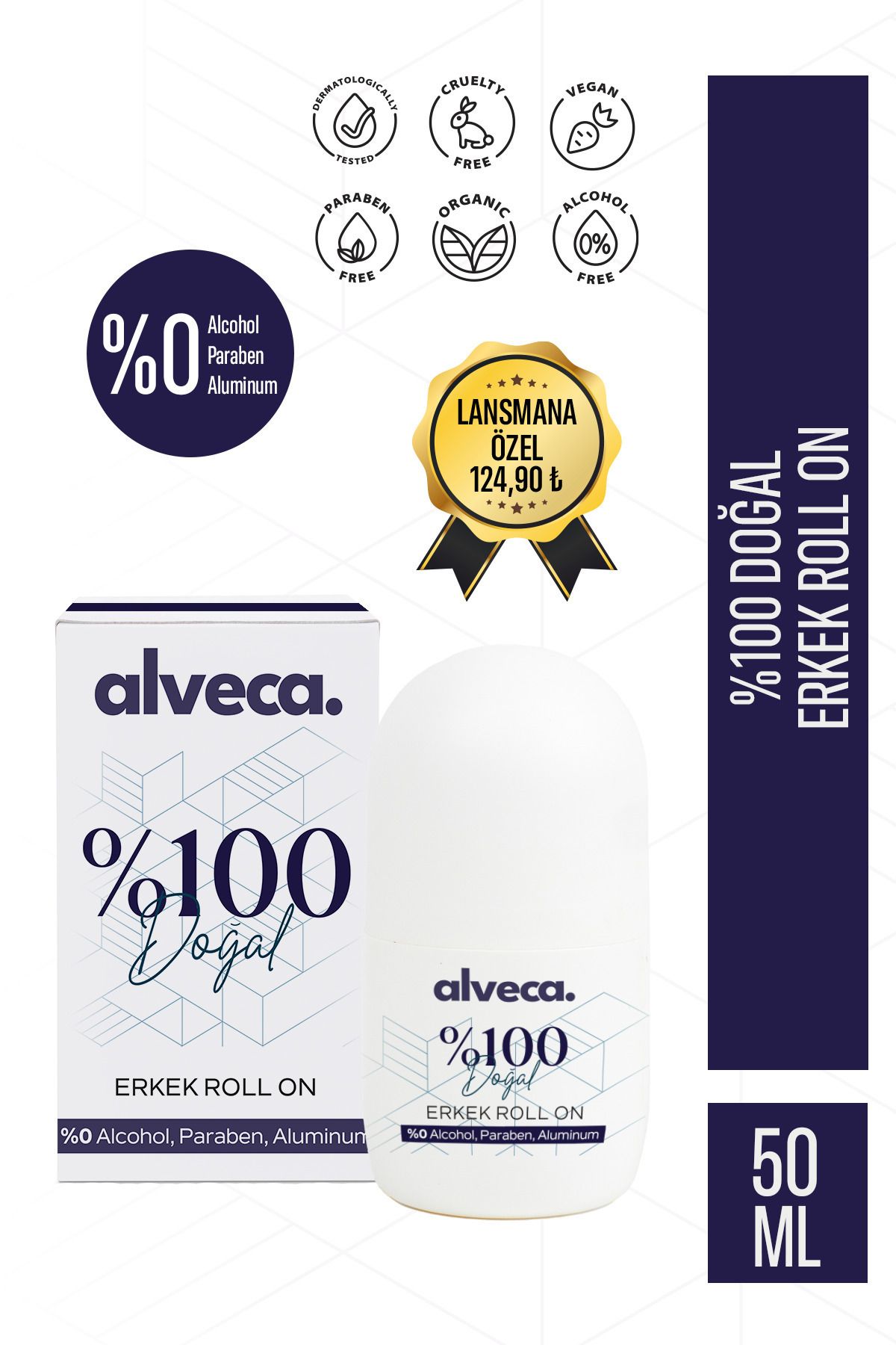 Alveca Erkek %100 Doğal Roll On