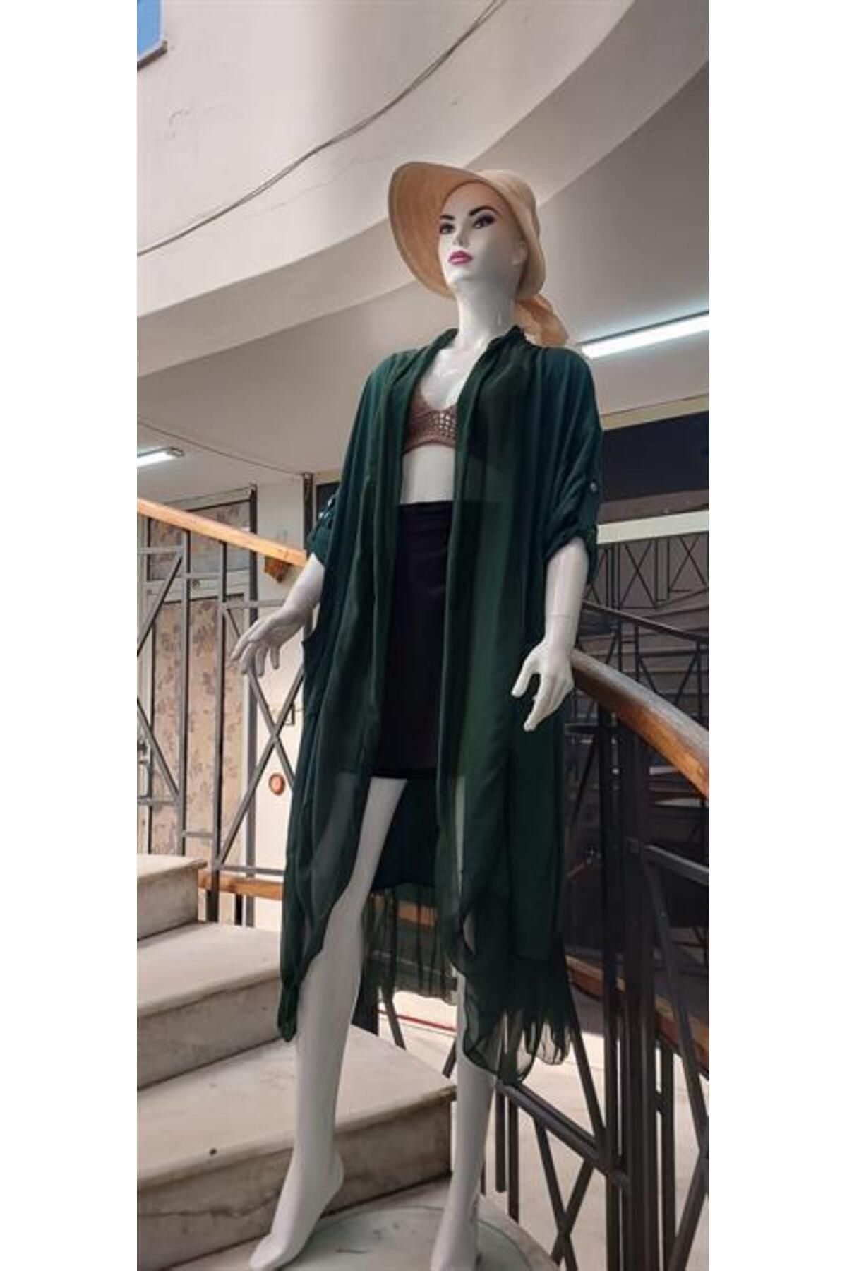 EREN STYLE Itayan Ipek Detaylı Oversize Kaftan