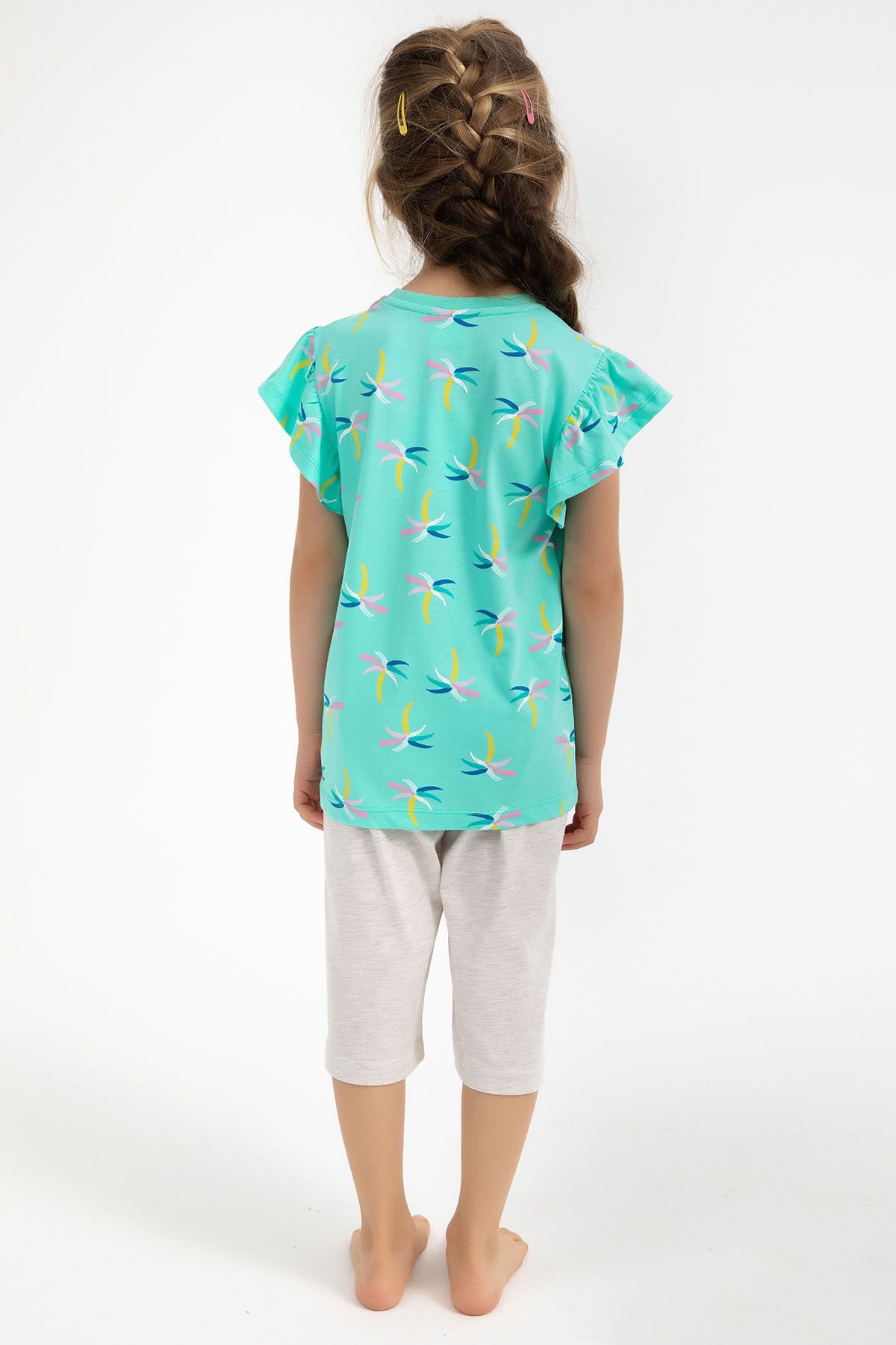 Rolypoly-Tropical Water Green Girl's Capri Suit 5