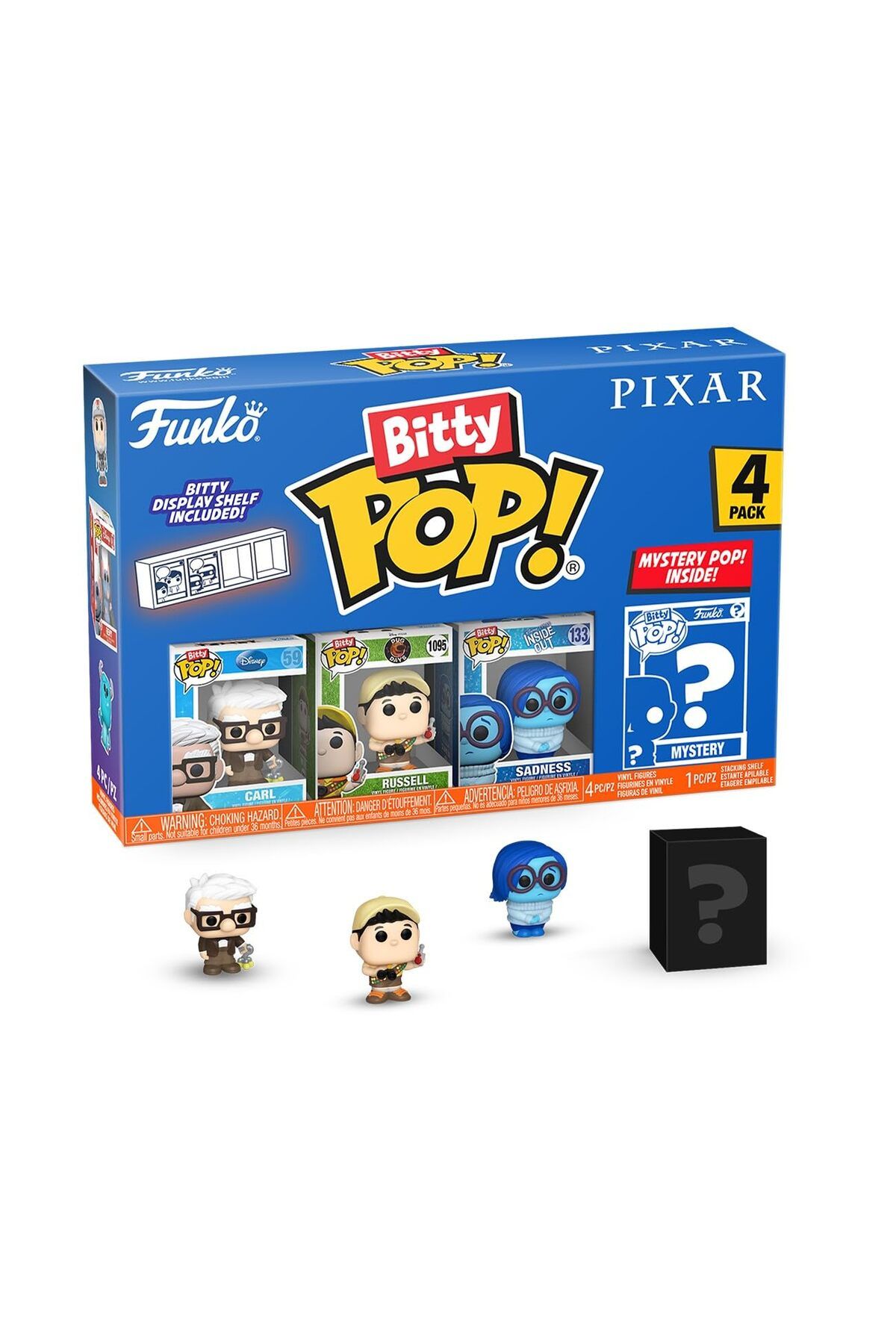 Funko Bitty Pop 4-Pack Disney Pixar - Carl, Russell, Sadness, Mystery Pop