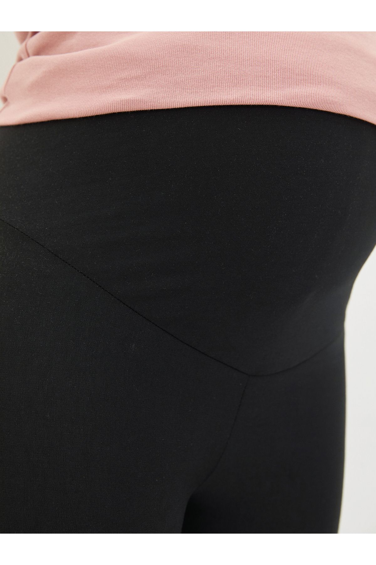 LC Waikiki-Plain Maternity Leggings with Abdominal Panel 4