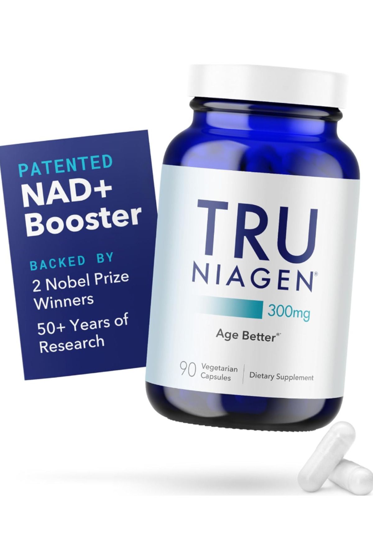 TRU NIAGEN , Patented NAD+ Supplement for Anti Aging and Cell Regeneration, 300 mg Niagen, 90 Servings