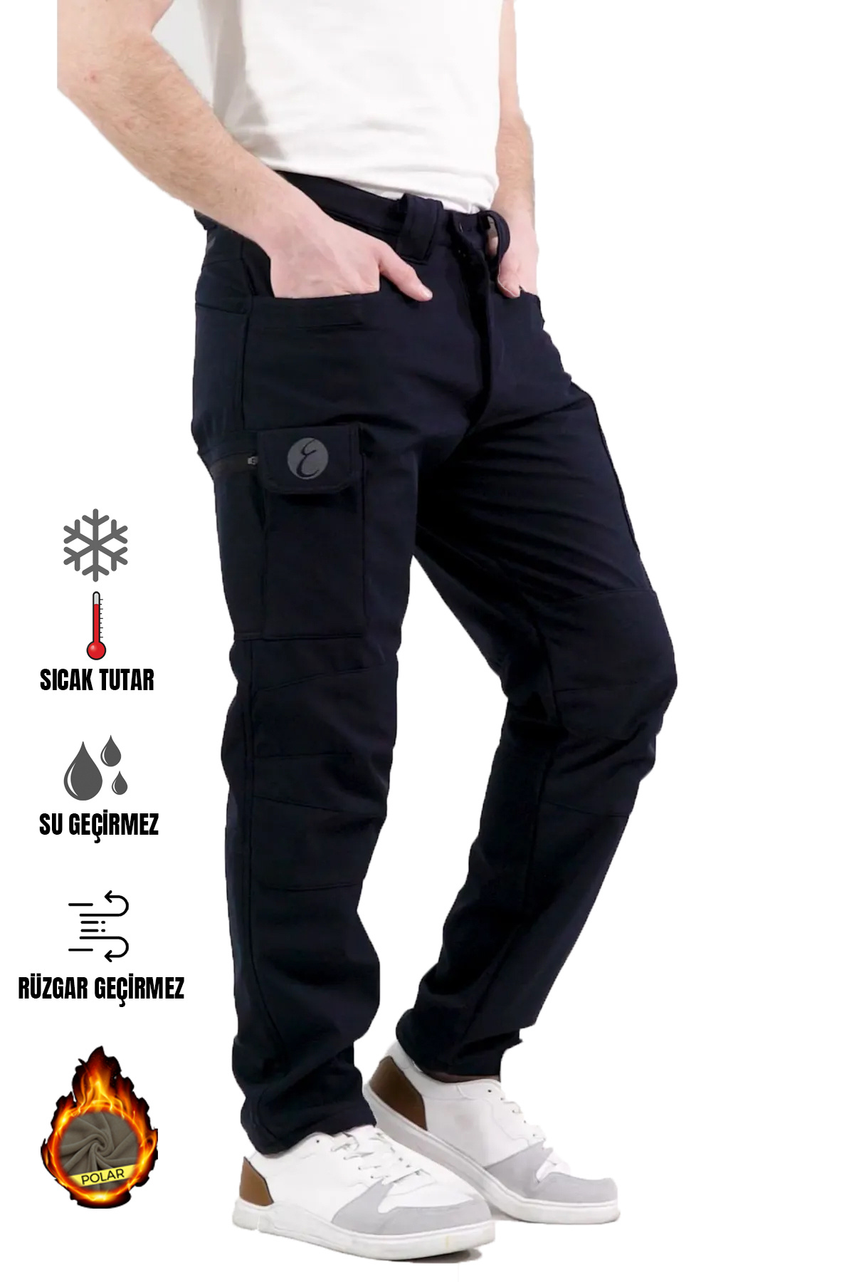 Emporium Comfort Softshell Polarlı Motorcu Pantolonu Lacivert