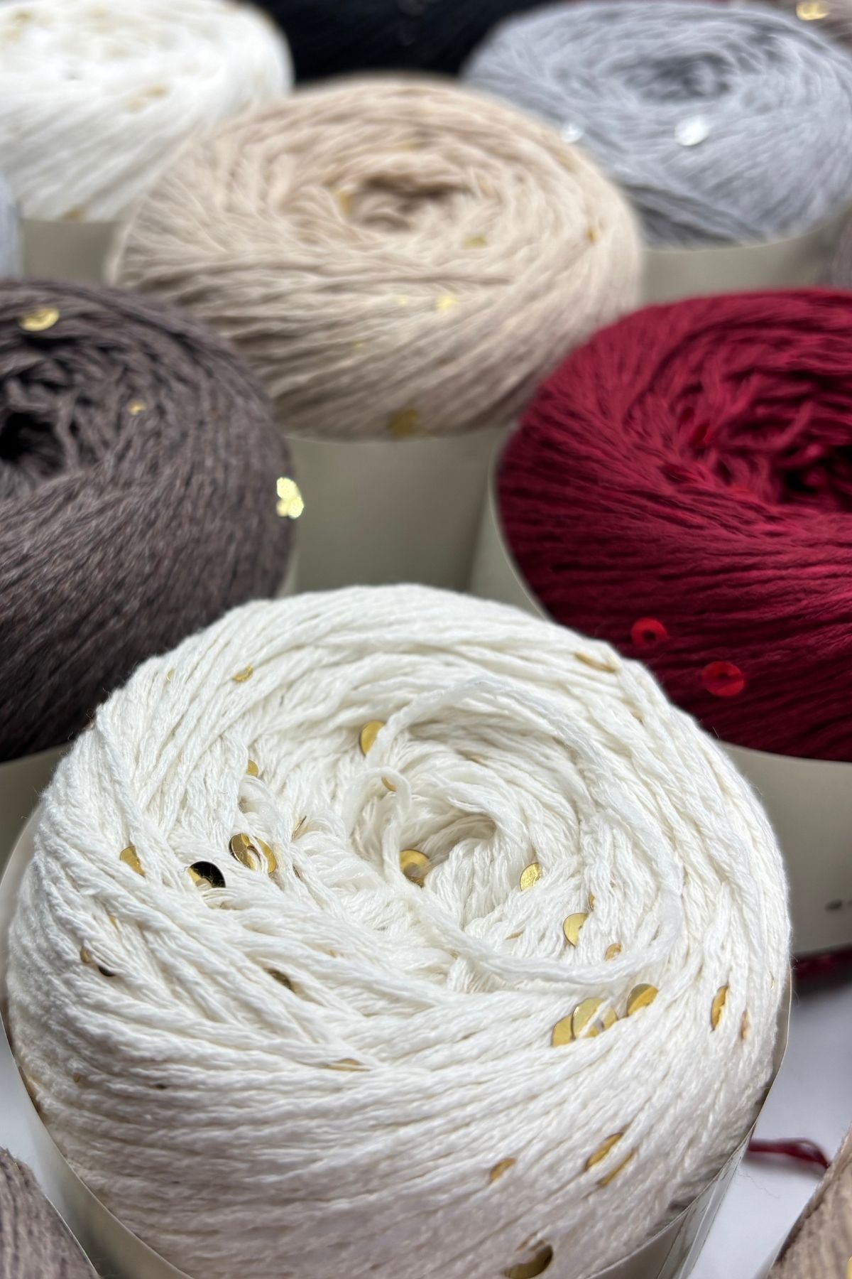 SENSY-Καφέ Πλεκτό - Shine Sequin String Design 7